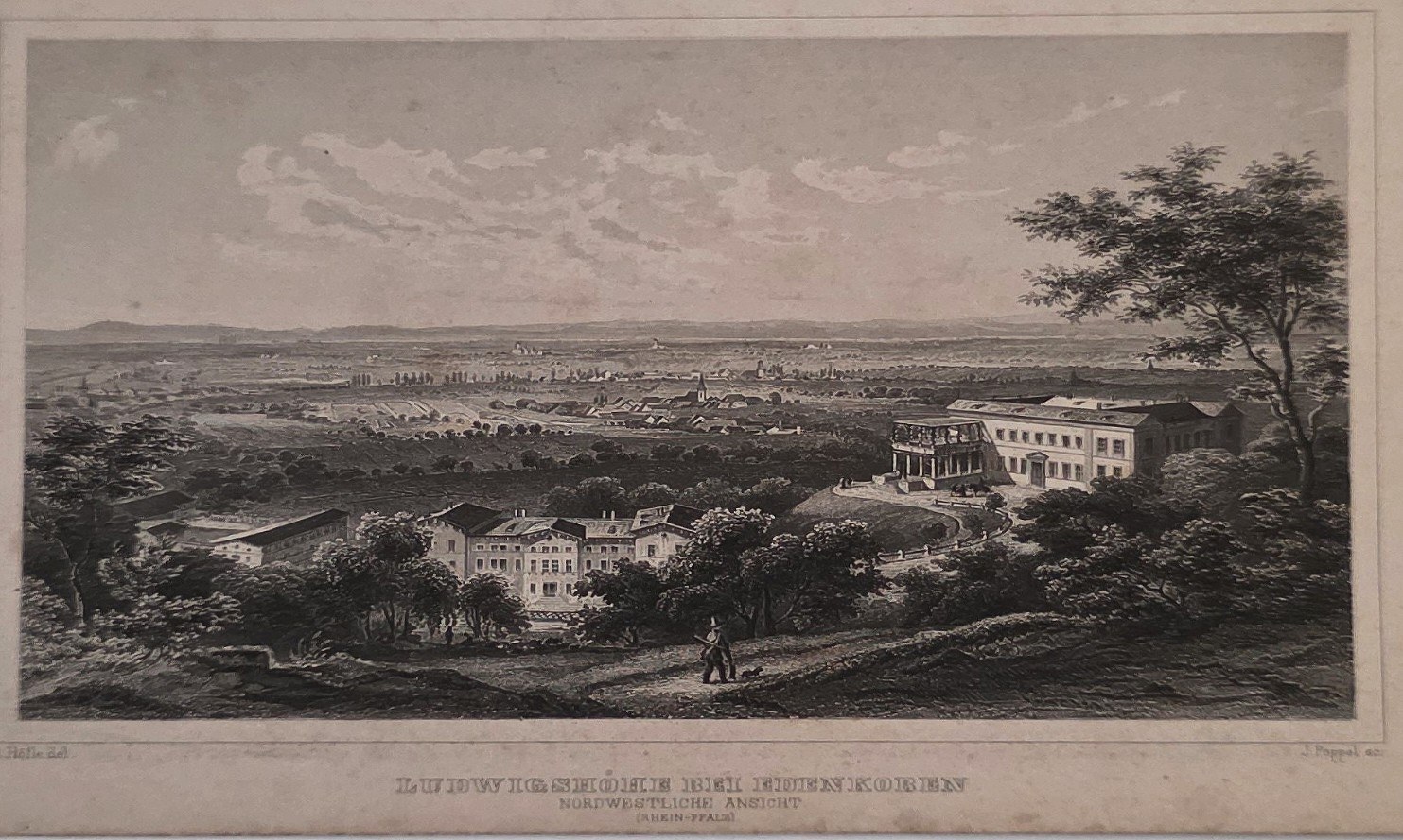 Weite Stadtlandschaft mit Villen