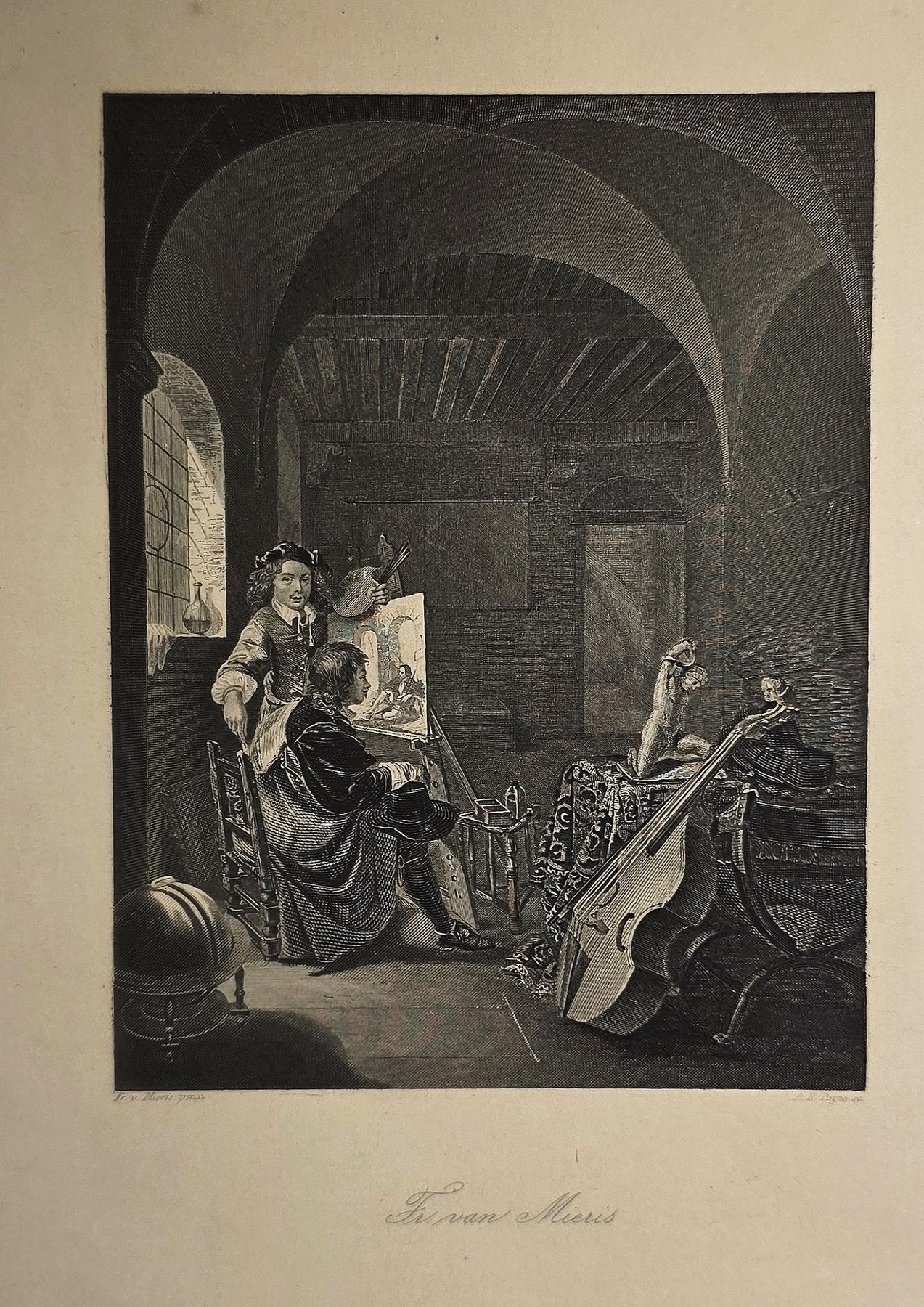 Musikerin in gewölbtem Innenraum