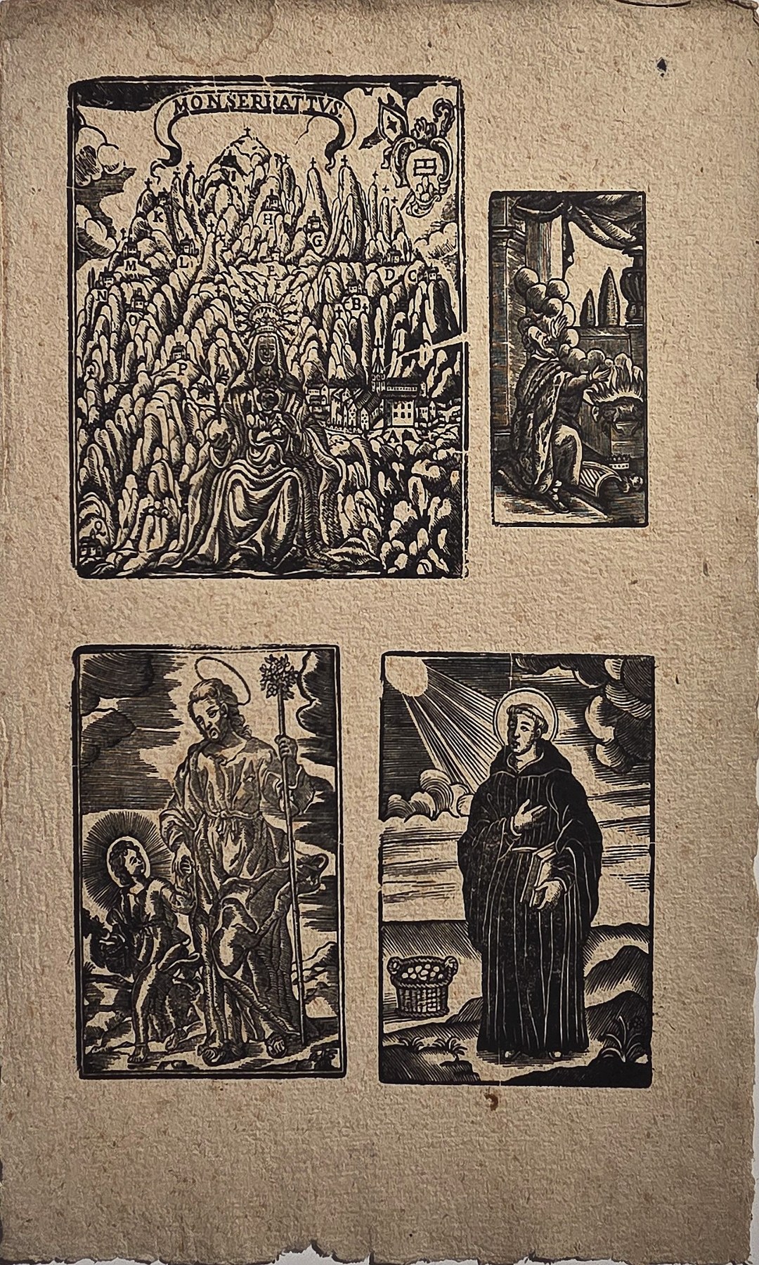 Vier religiöse mit Figuren und dramatischen Szenen