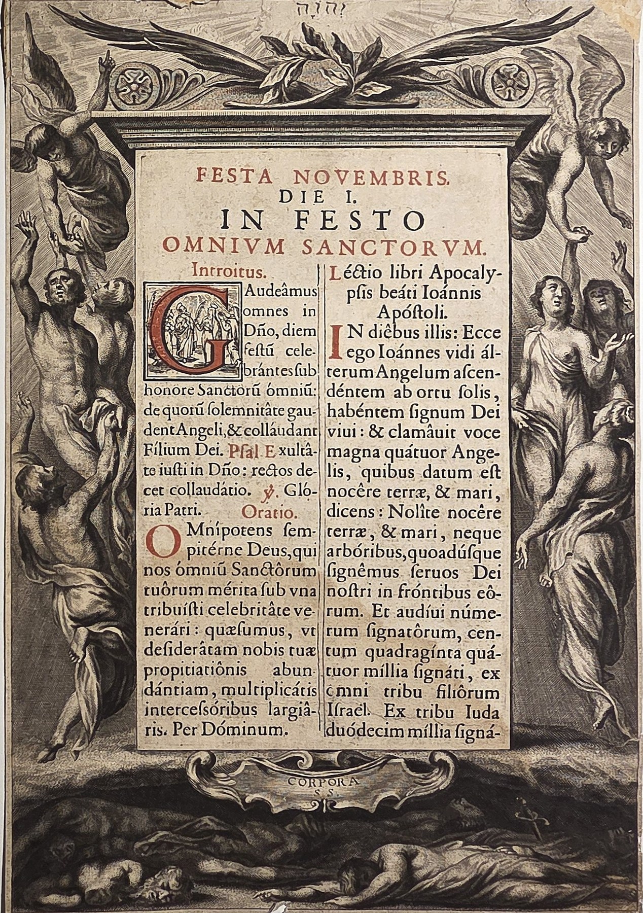 Liturgische Schriftseite mit dekoriertem Rand