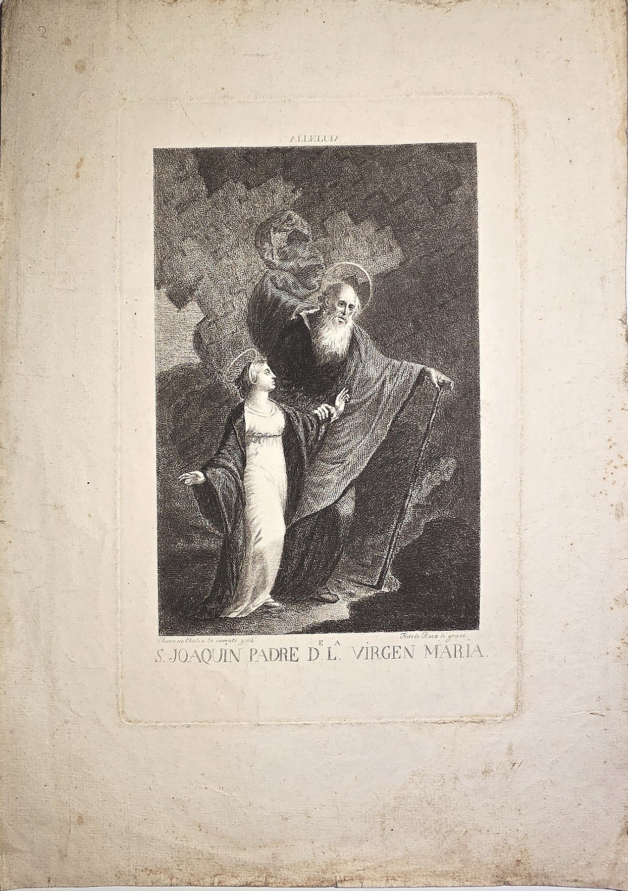 Historische Darstellung – S. Joaquin mit junger Marienfigur