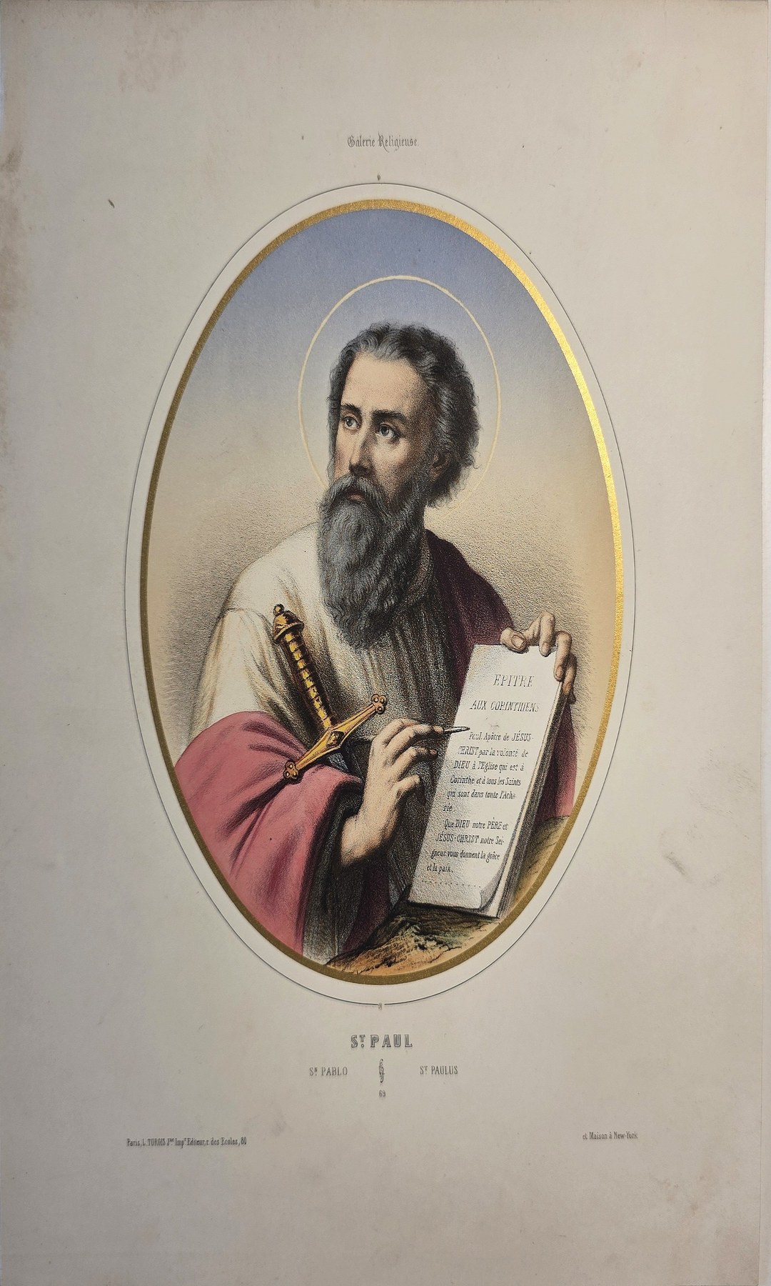 Ovale mit bärtigem Apostel und Schriftrolle