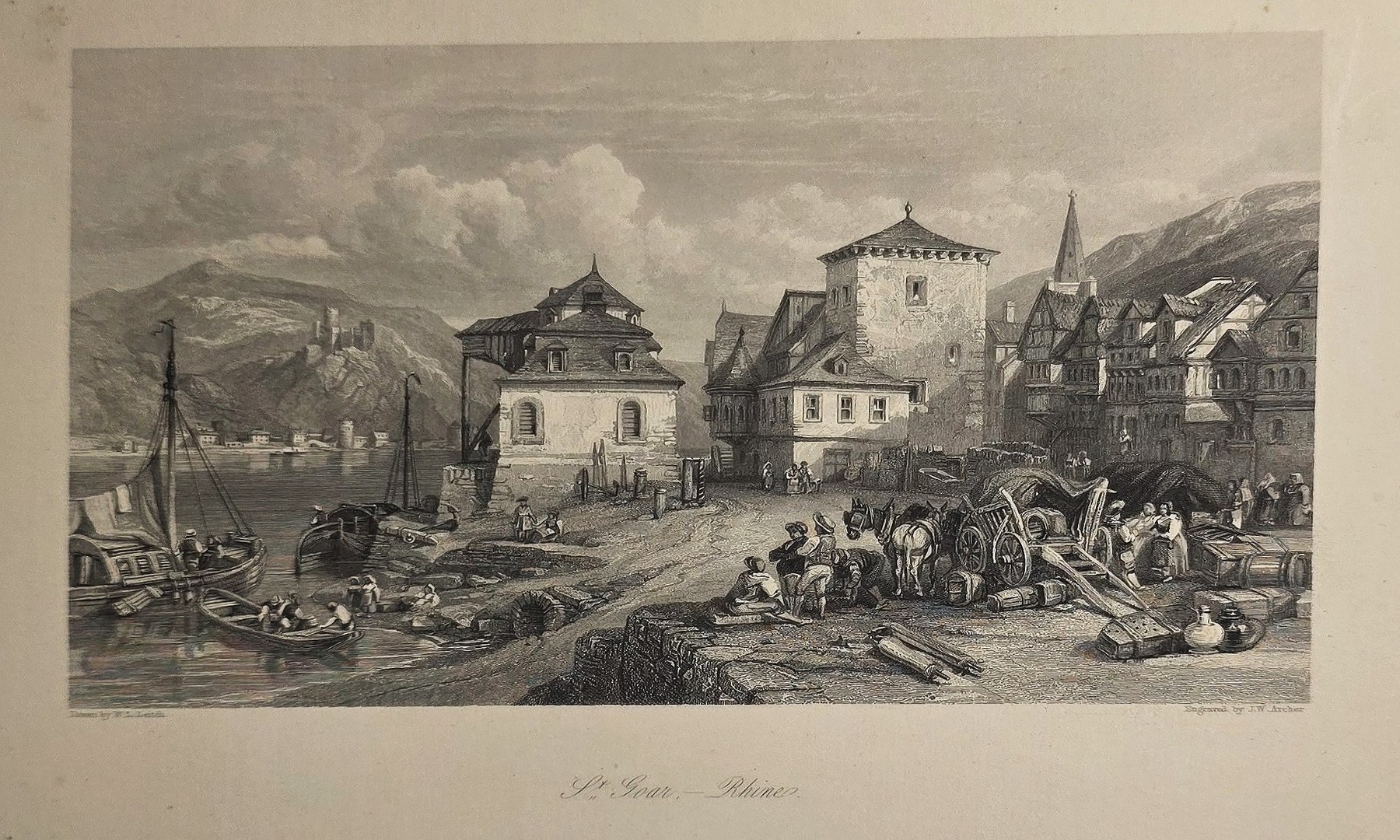 Historische Darstellung – mit Gebirgssiedlung und markantem Hausensemble