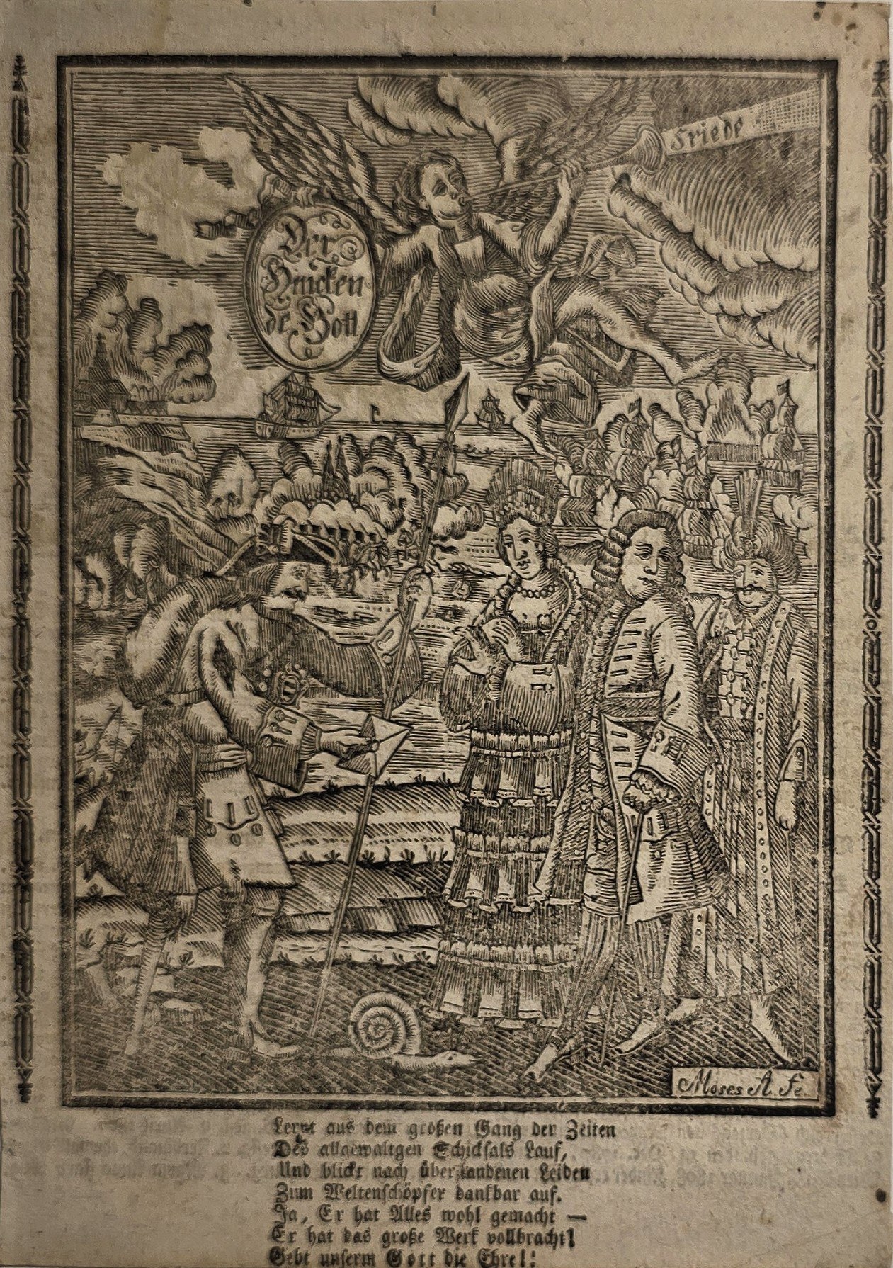 Allegorische Herrscherszene mit Engeln