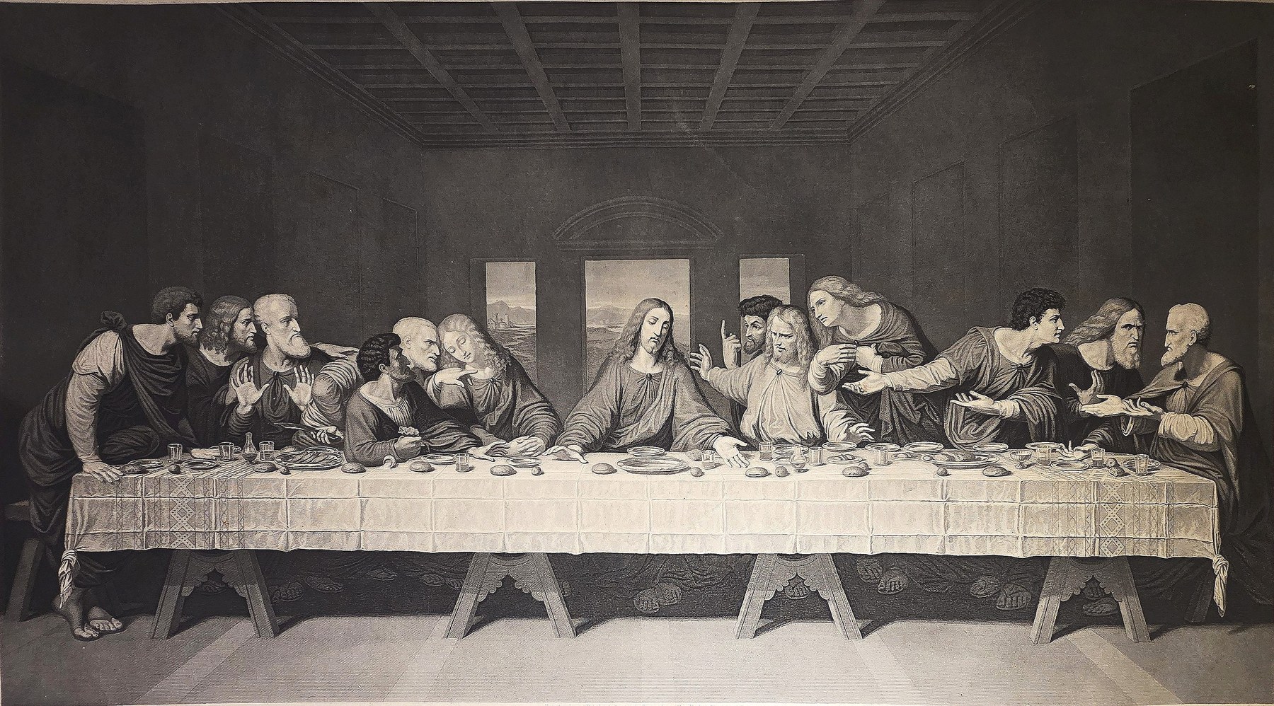 Breiter des Abendmahls mit langer Tafel