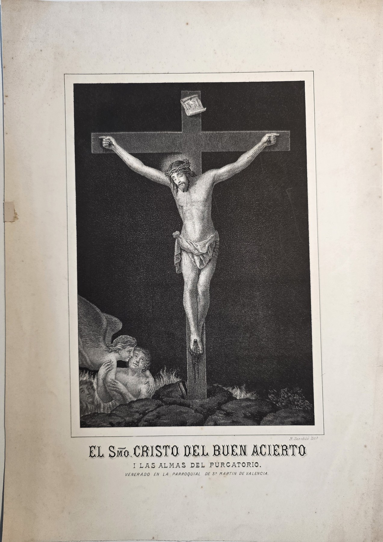 Kreuzigung Christi auf dunklem Hintergrund