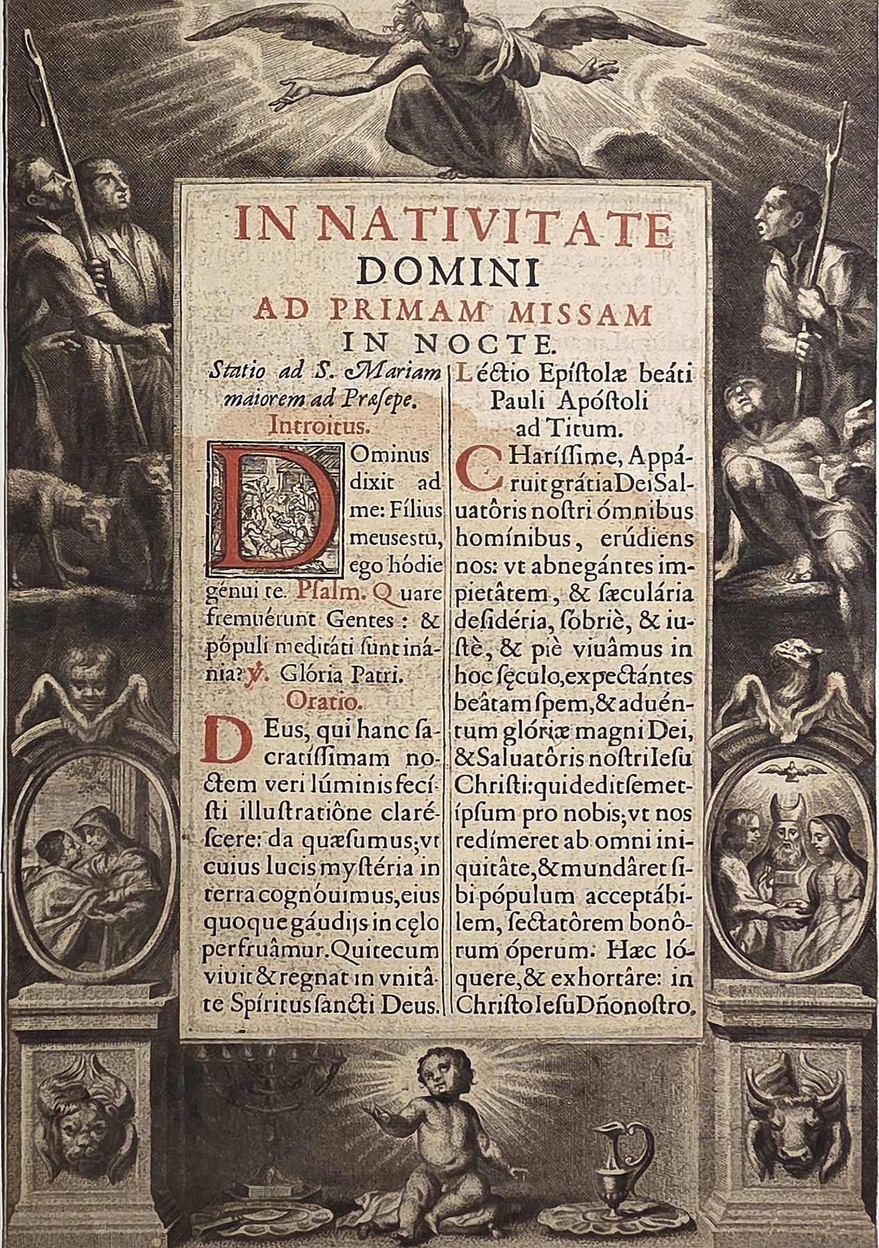 Liturgische Schriftseite mit Geburtsszene