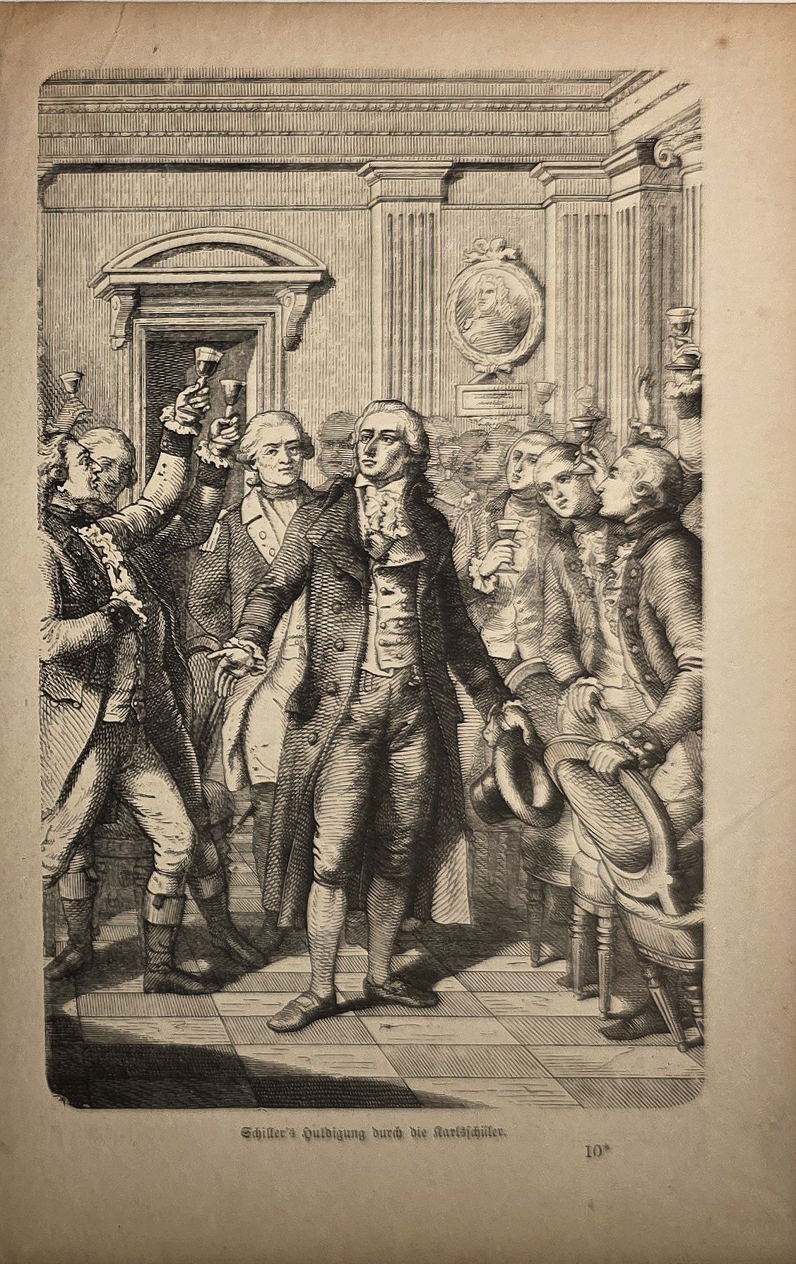 Historische Darstellung – Historische Männergruppe in repräsentativem Saal