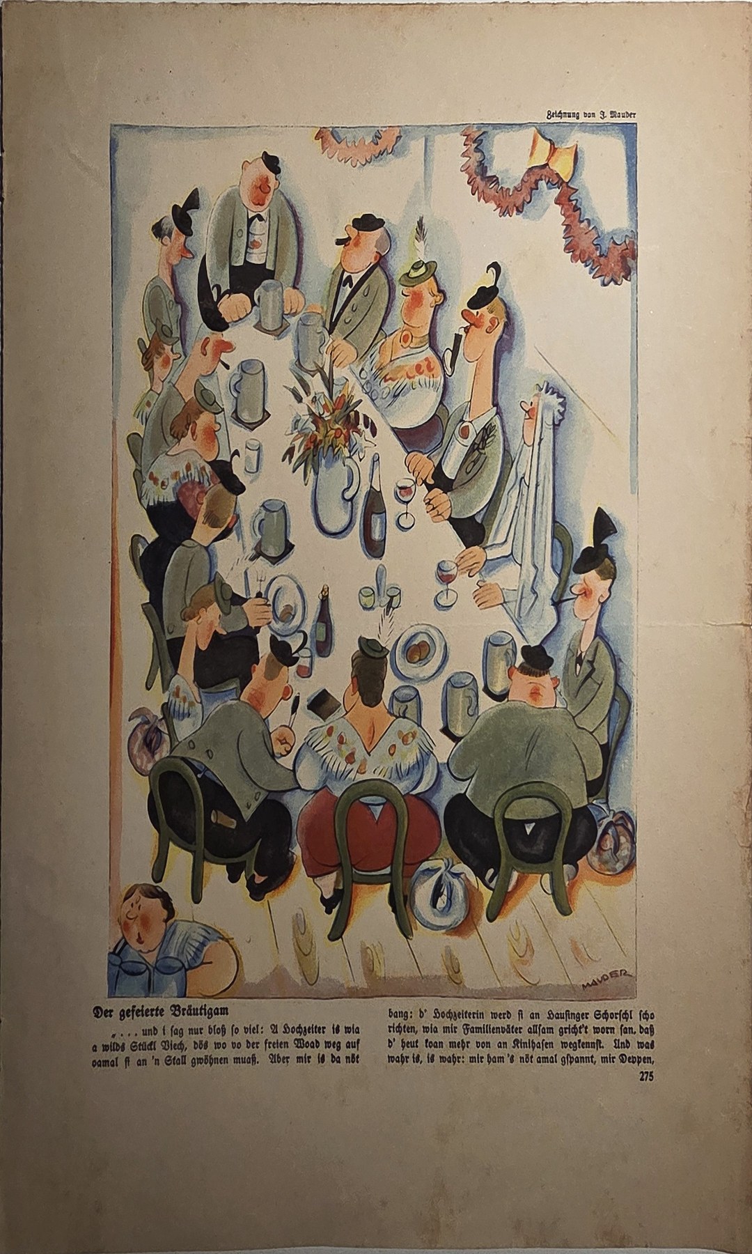 Buntes Figurenarrangement mit ornamentalem Charakter