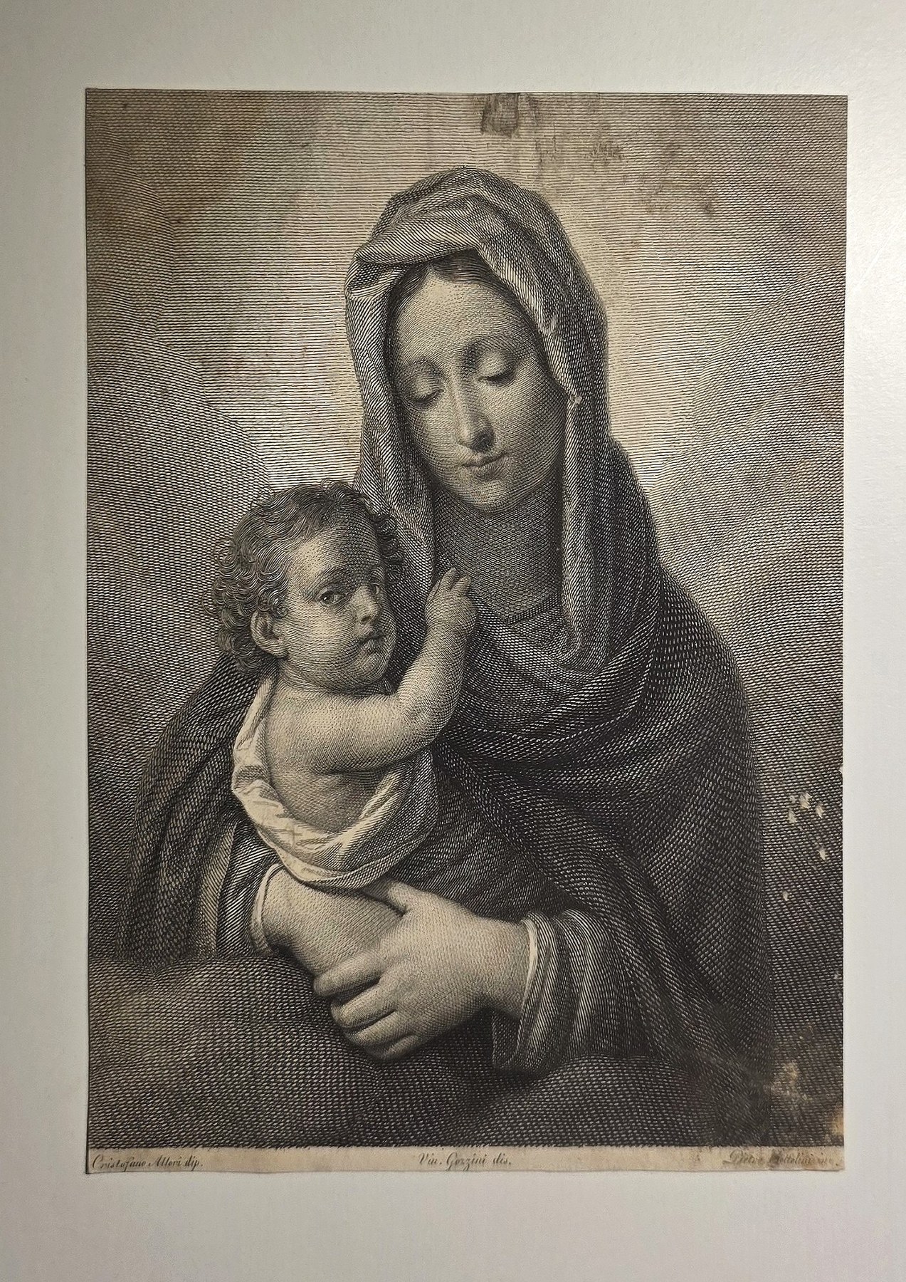 Madonna mit Kind in inniger Darstellung