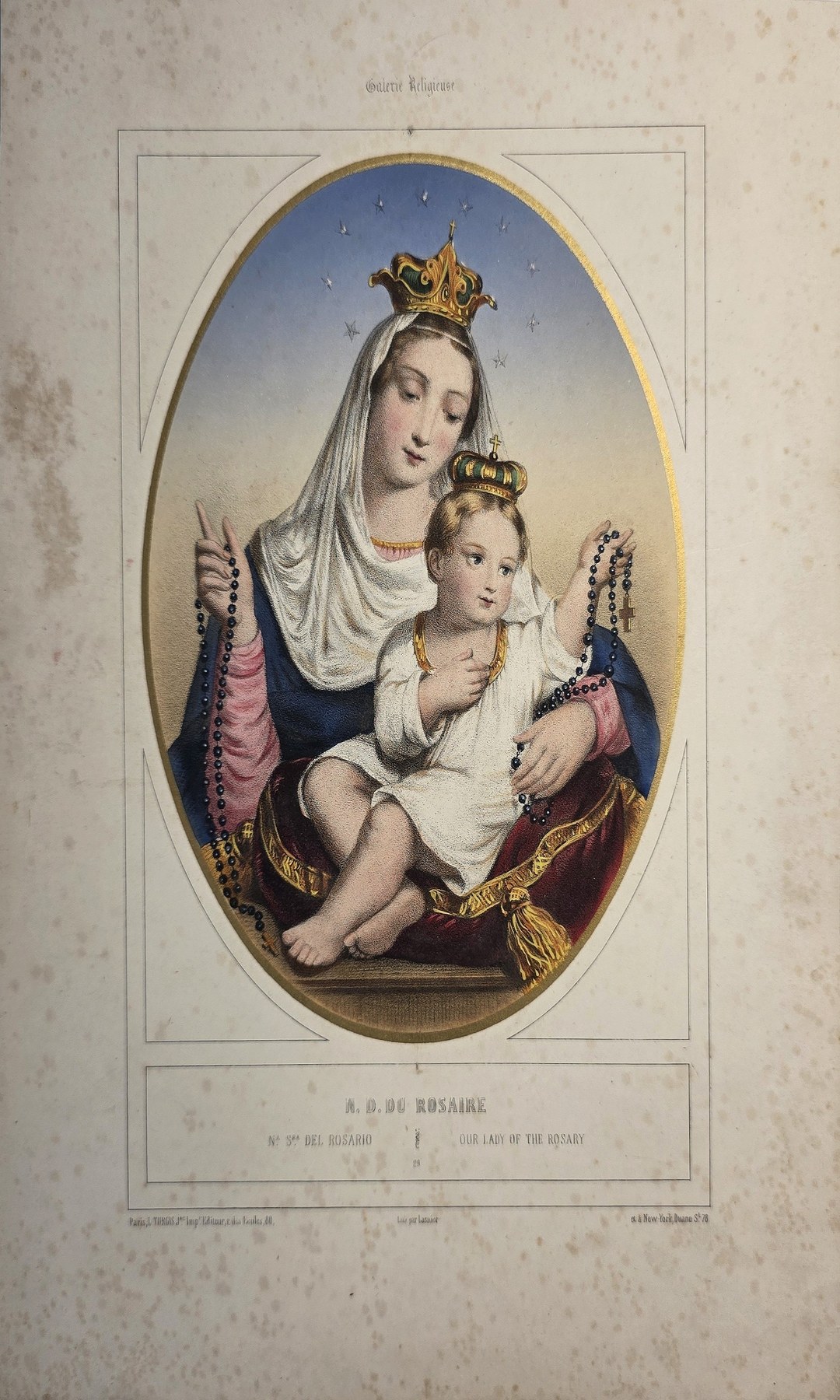 Ovale mit gekrönter Madonna und Kind