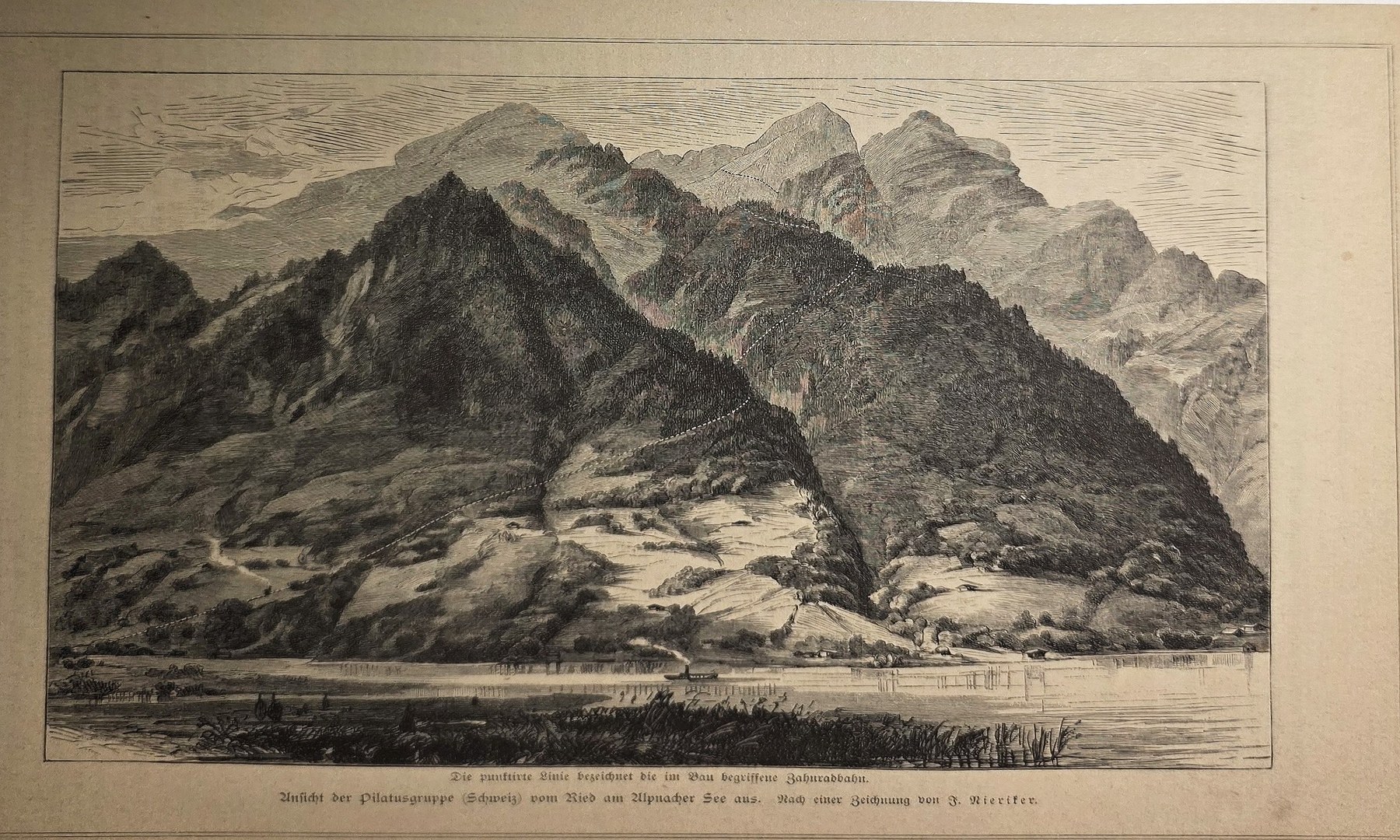 Massives Gebirge mit gestaffelten Höhenzügen