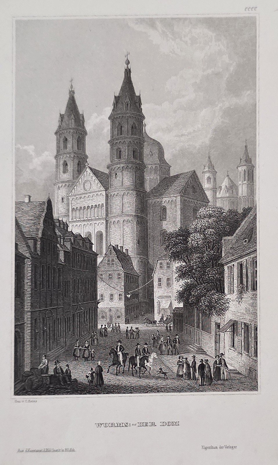 Doppeltürmige Kirche in enger Straße