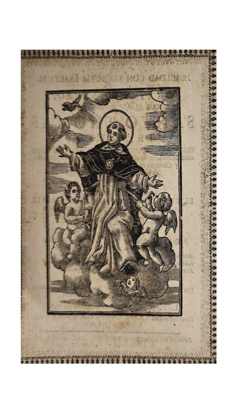 Heilige Gestalt auf Wolken mit Kinderfiguren