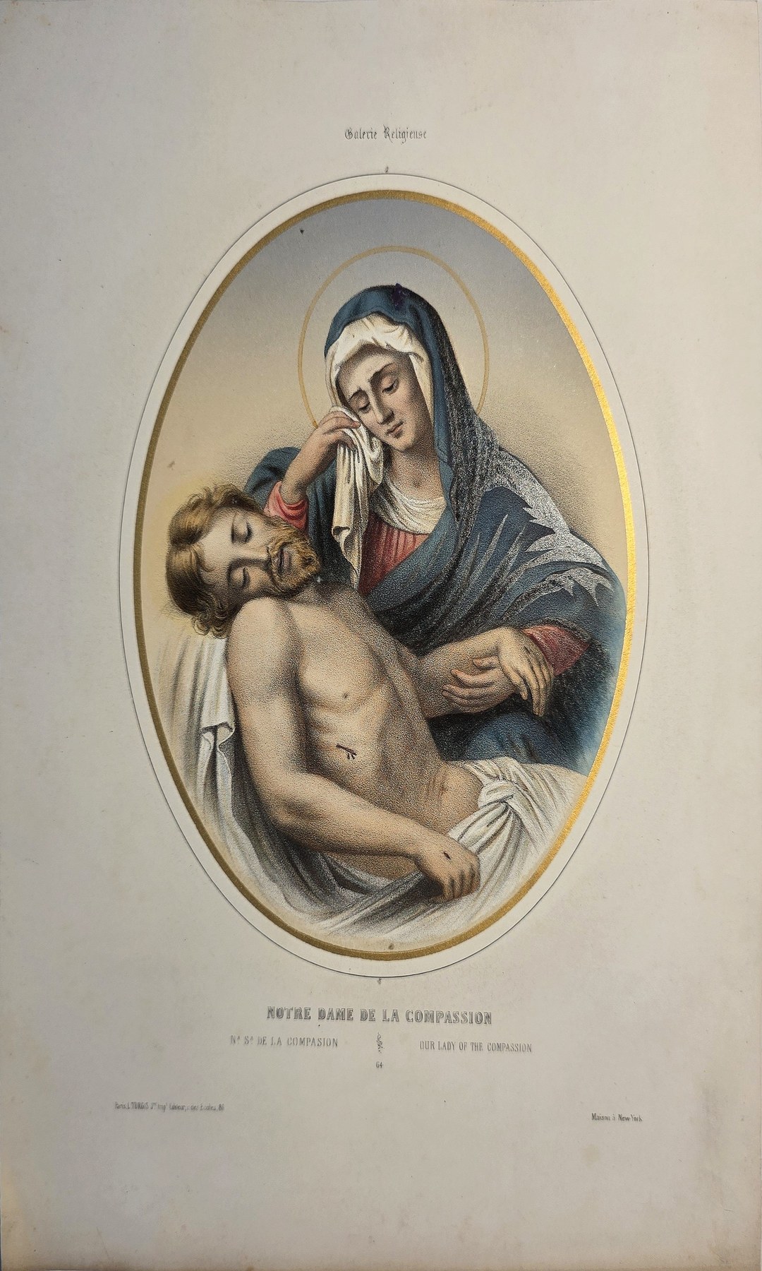 Ovale mit trauernder Marienfigur und Christus