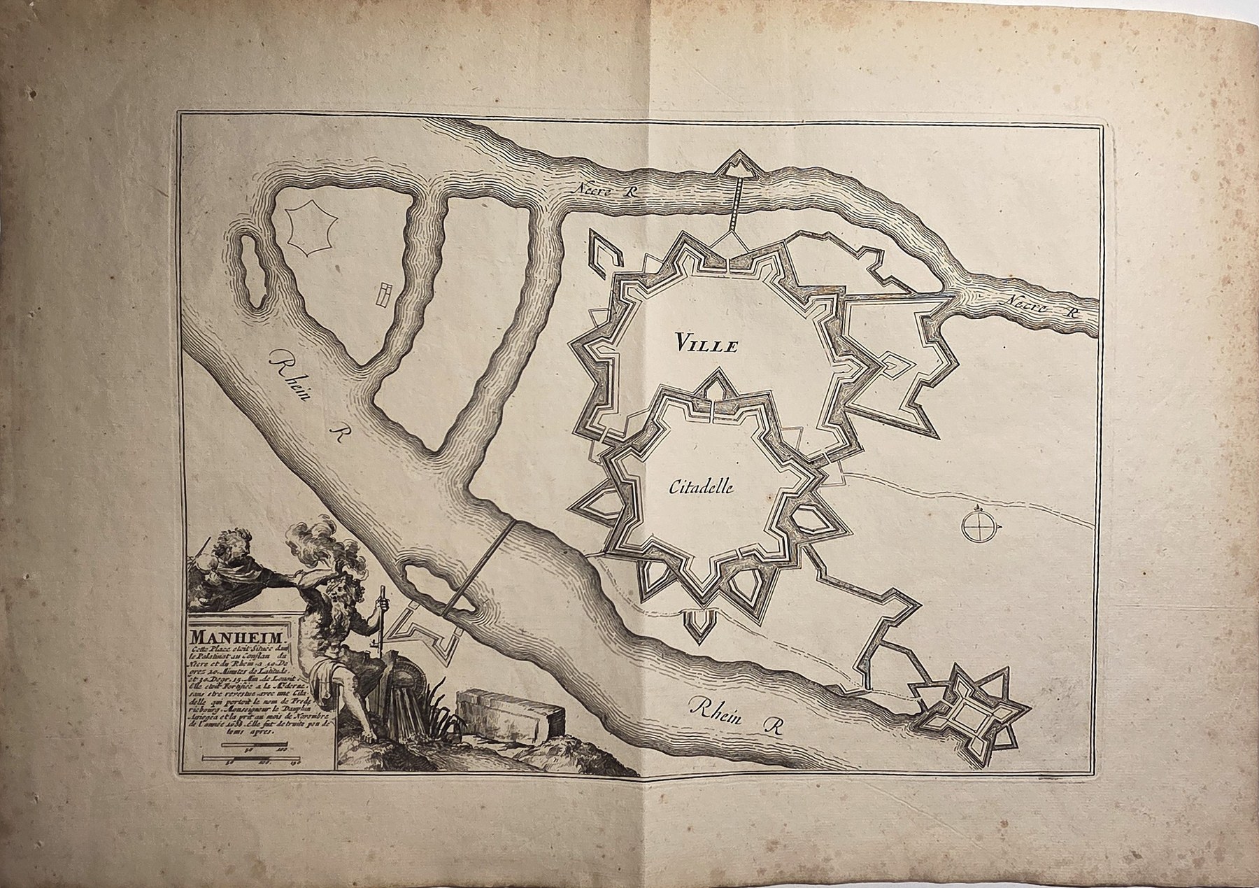 Sternförmiger Stadtplan mit Fluss