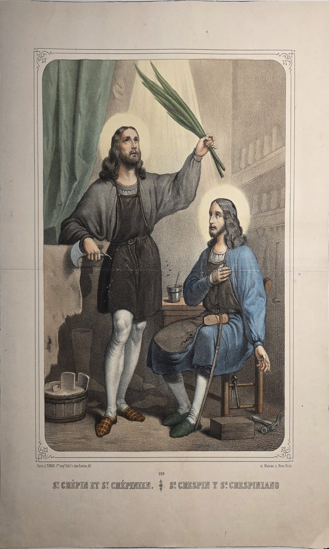 Farbig gefasste mit Ordensmann und kniendem Jüngling