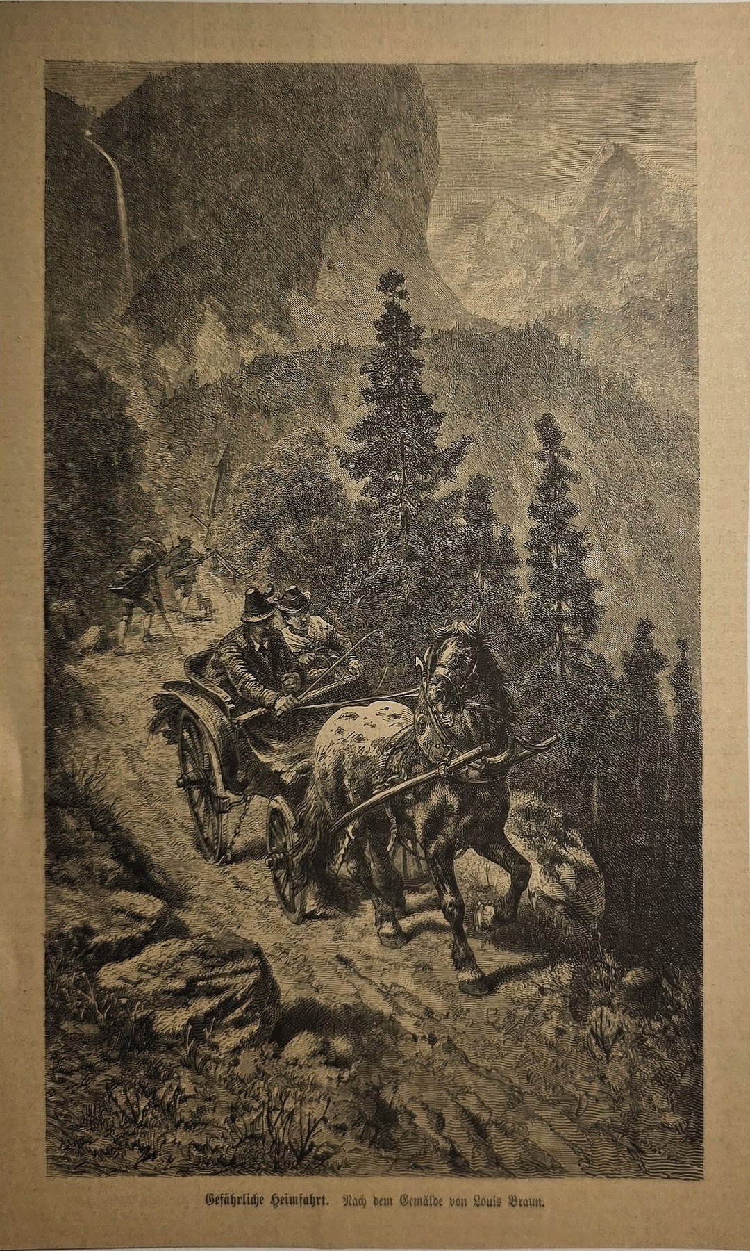 Reiter auf steilem Gebirgspfad