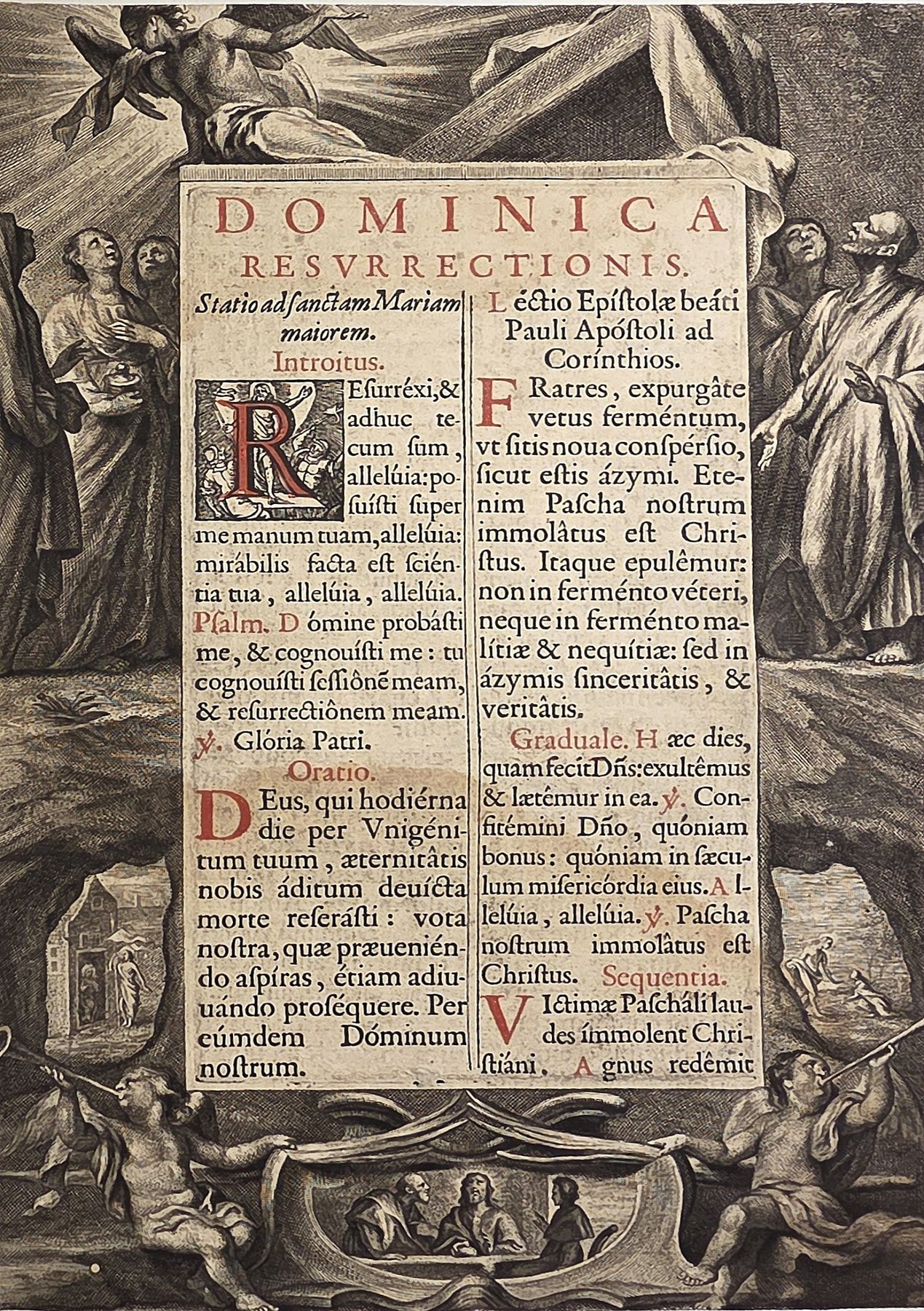 Liturgische Schriftseite mit Auferstehungsmotiv