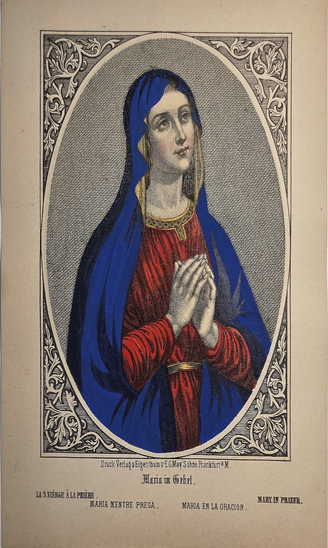 Ornamental gerahmte mit betender Marienfigur
