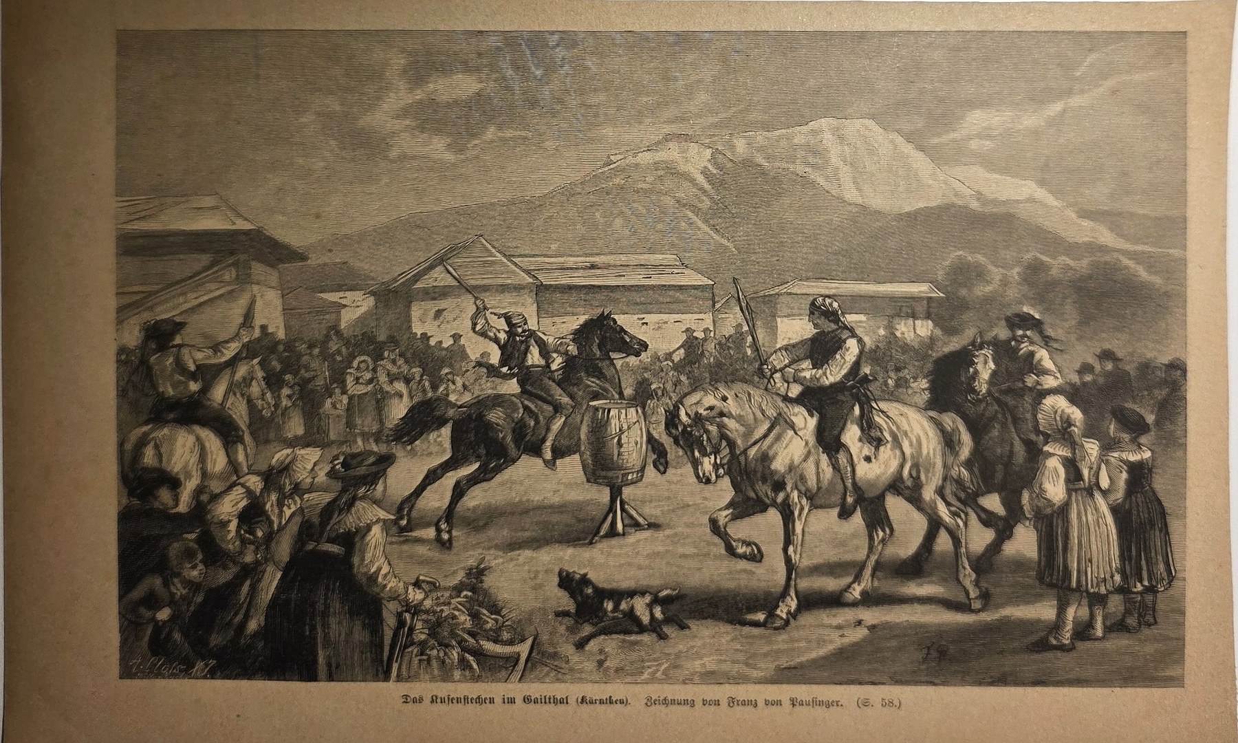 Reitergruppe in einer weiten Landschaft