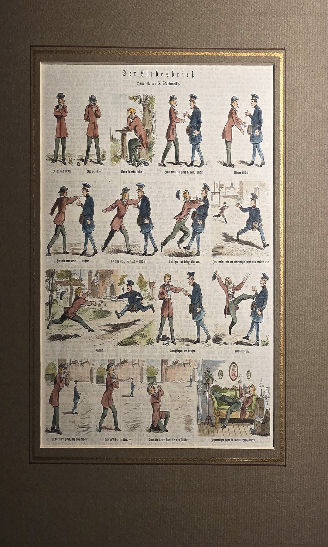 Figurenfolge mit sportlichen und komischen Szenen