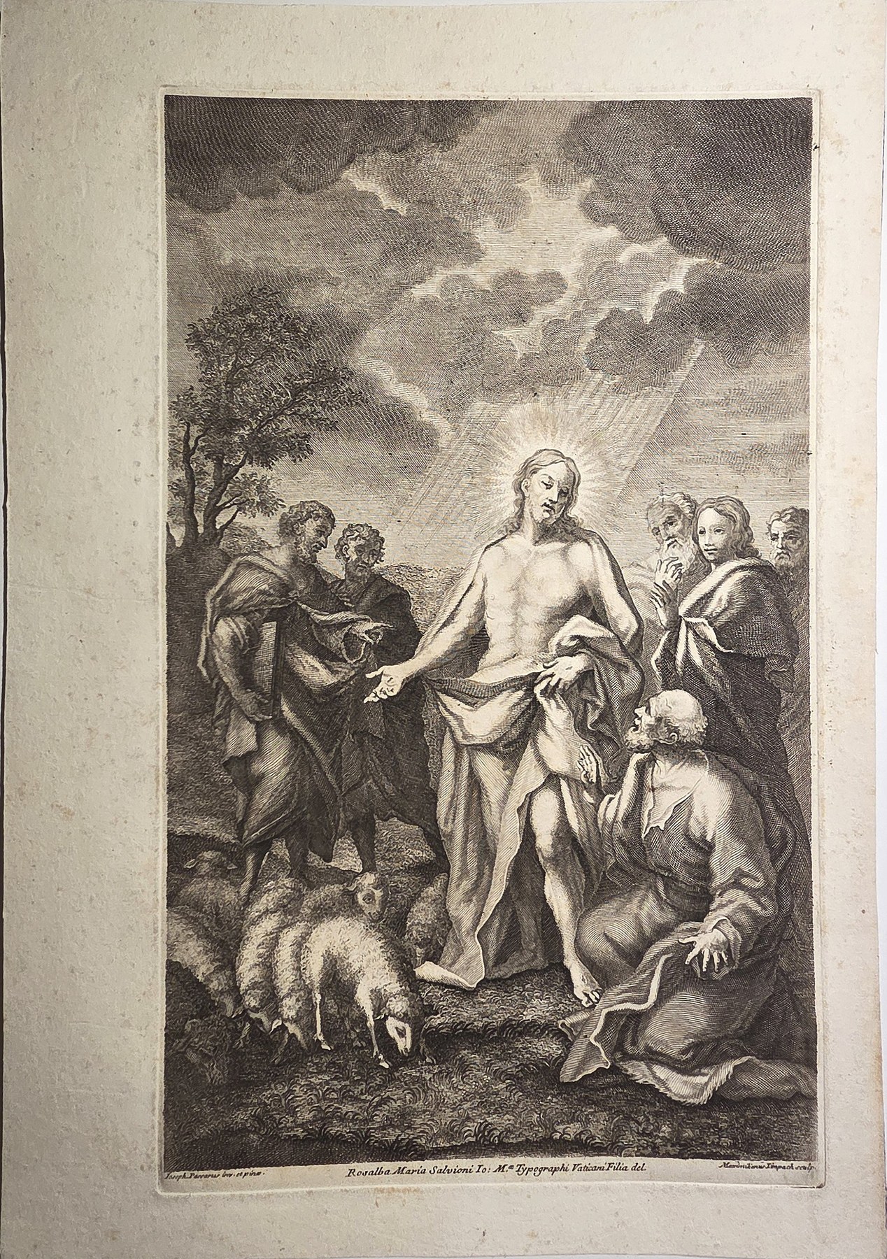 mit Christus und Jüngern in bewegter Landschaft