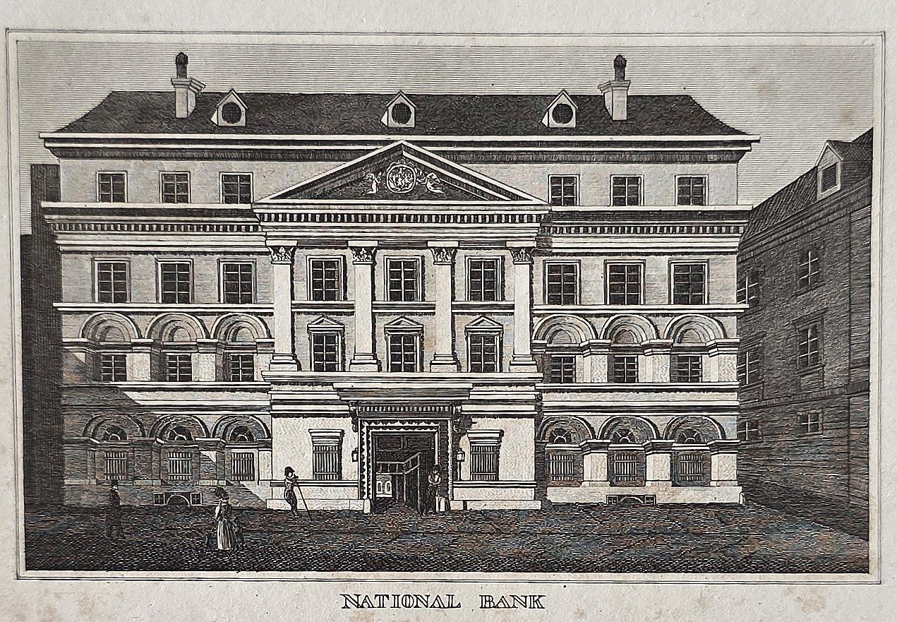 Nationalbank mit streng gegliederter Fassade