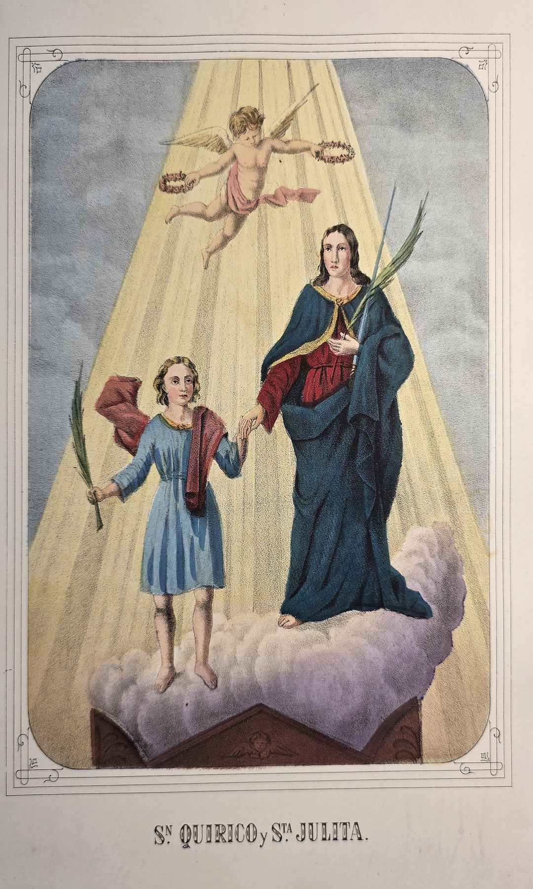 Farbig gefasste mit Madonna und Kindern unter Lichtstrahlen