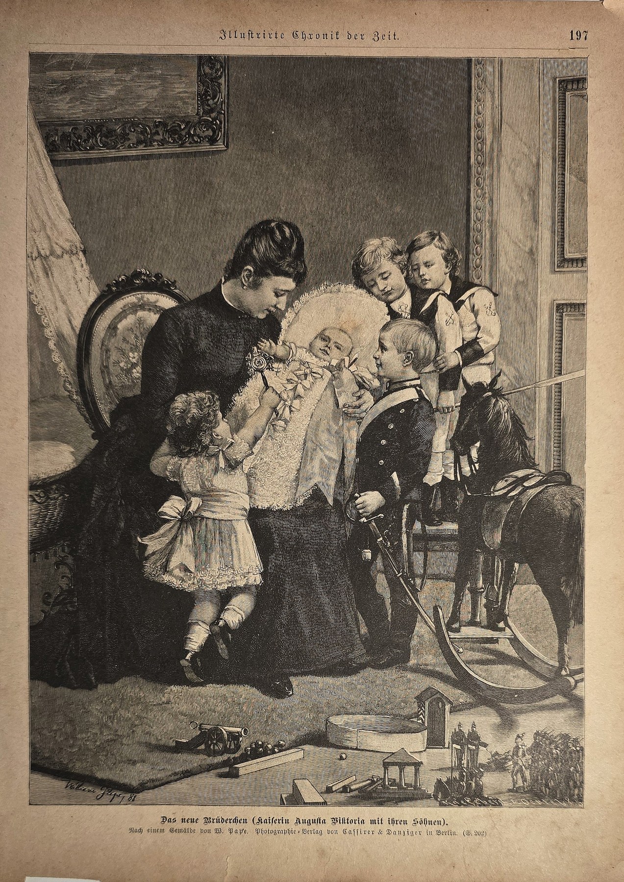 Familie mit Kindern im Wohnraum