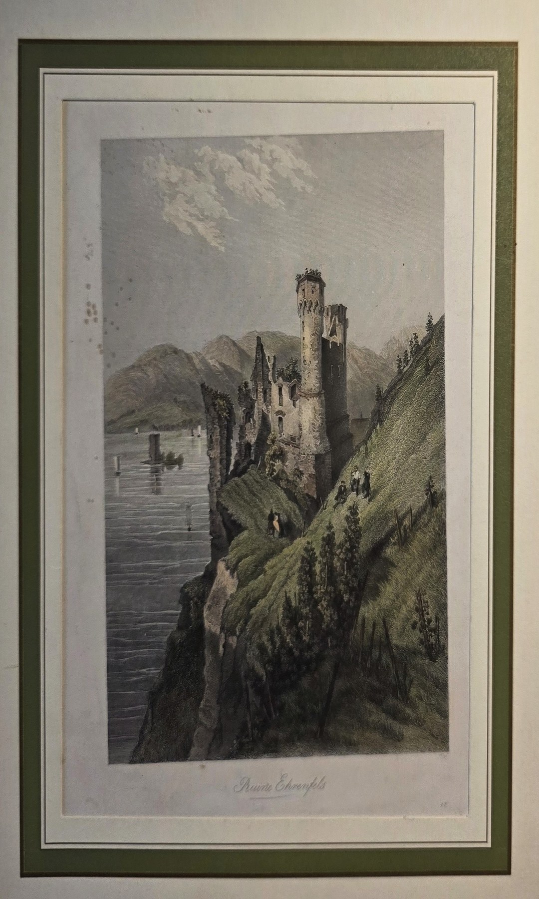 Historische Landschaftsdarstellung – Bergturm in steiler Felslandschaft