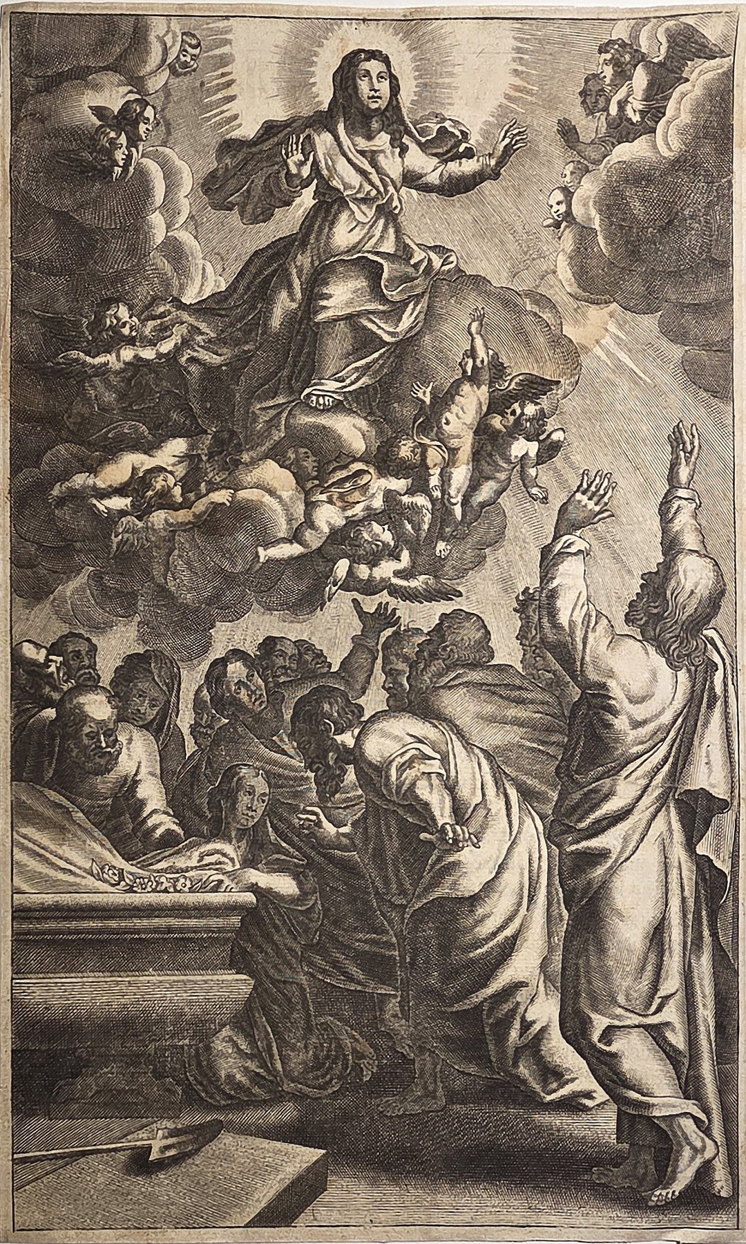 Christus über einer betenden Gemeinschaft