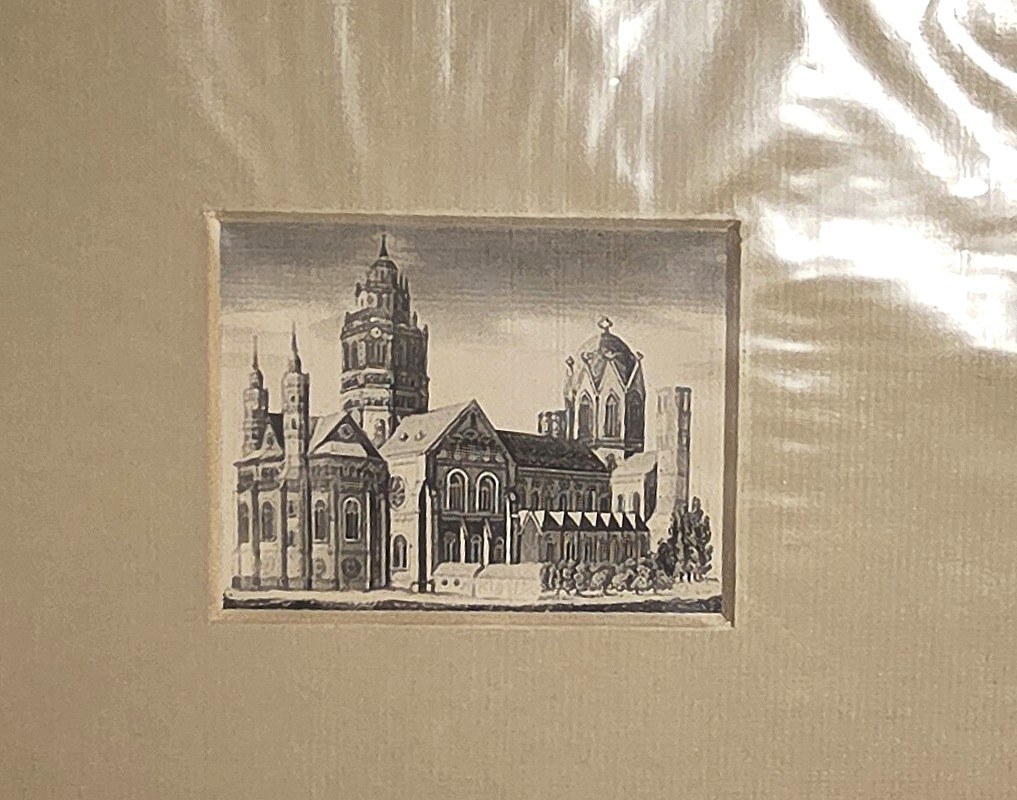 Kirchen- und Klosteranlage als kleine Architekturansicht