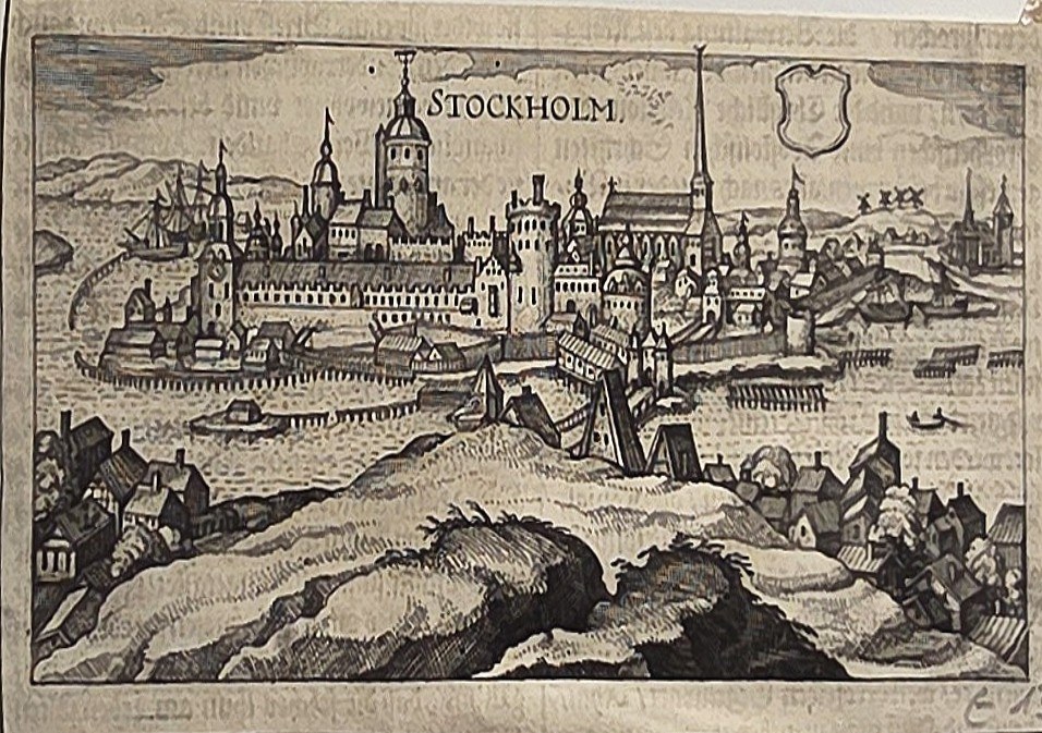 Stadtpanorama Stockholm mit Hafen