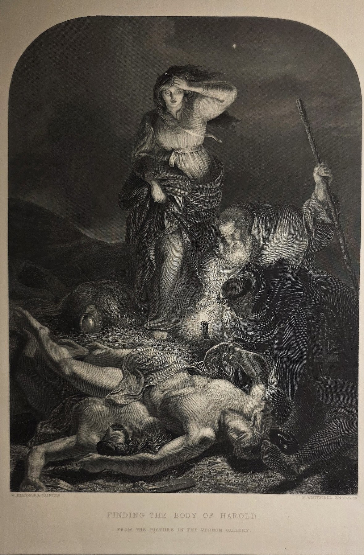 Historische figürliche Darstellung – Finding the Body of Harold – dramatische Figurenszene im