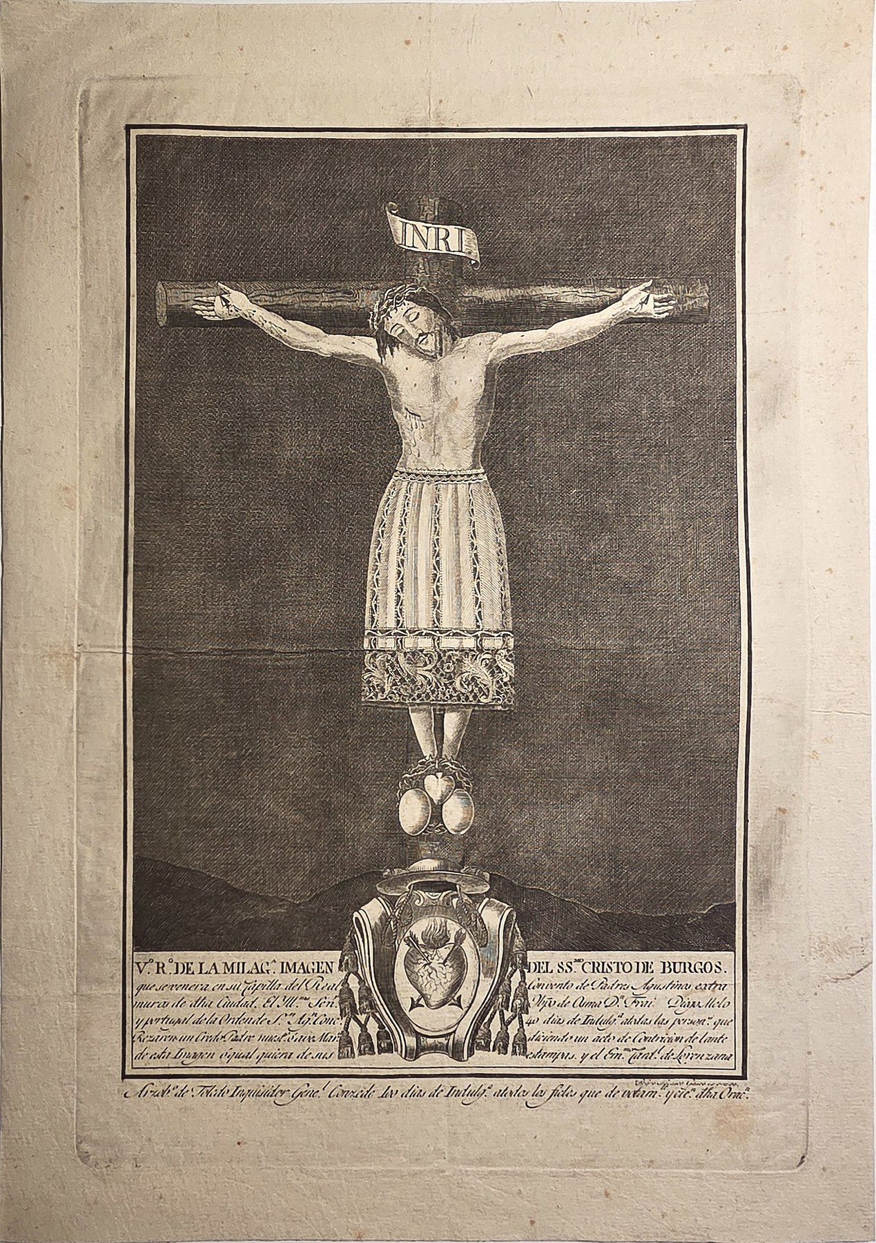 Sakrale historische Darstellung – Kruzifix mit reich gekleidetem Christus