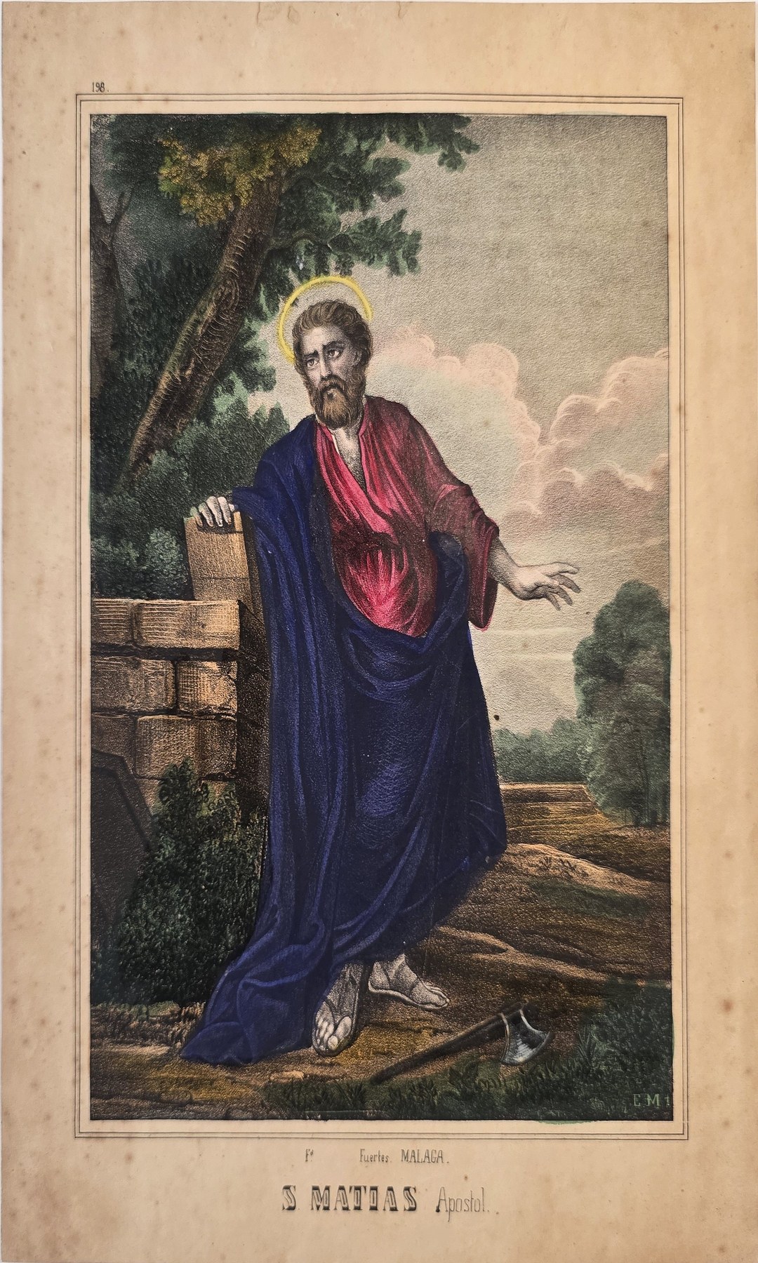 einer Christusfigur mit rotem Mantel