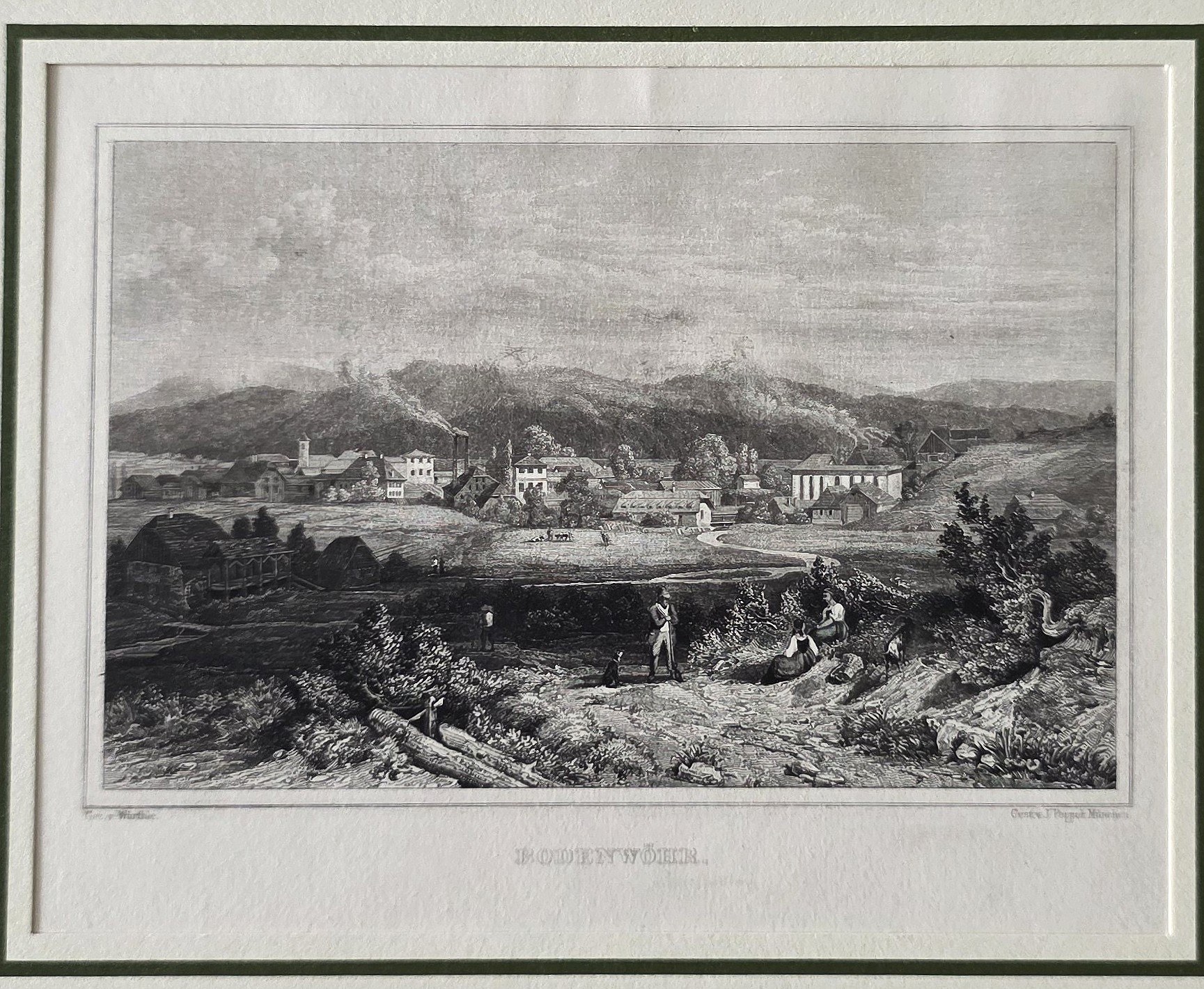 einer weiten Landschaft mit Siedlung
