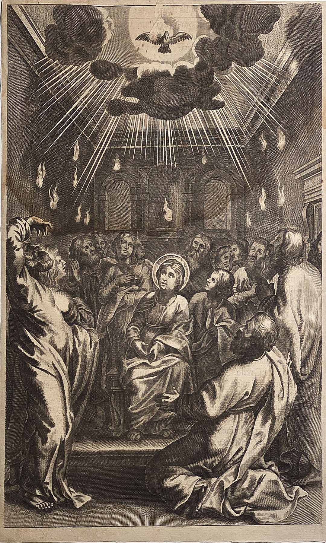 Predigtszene im Kirchenraum mit Lichtstrahlen
