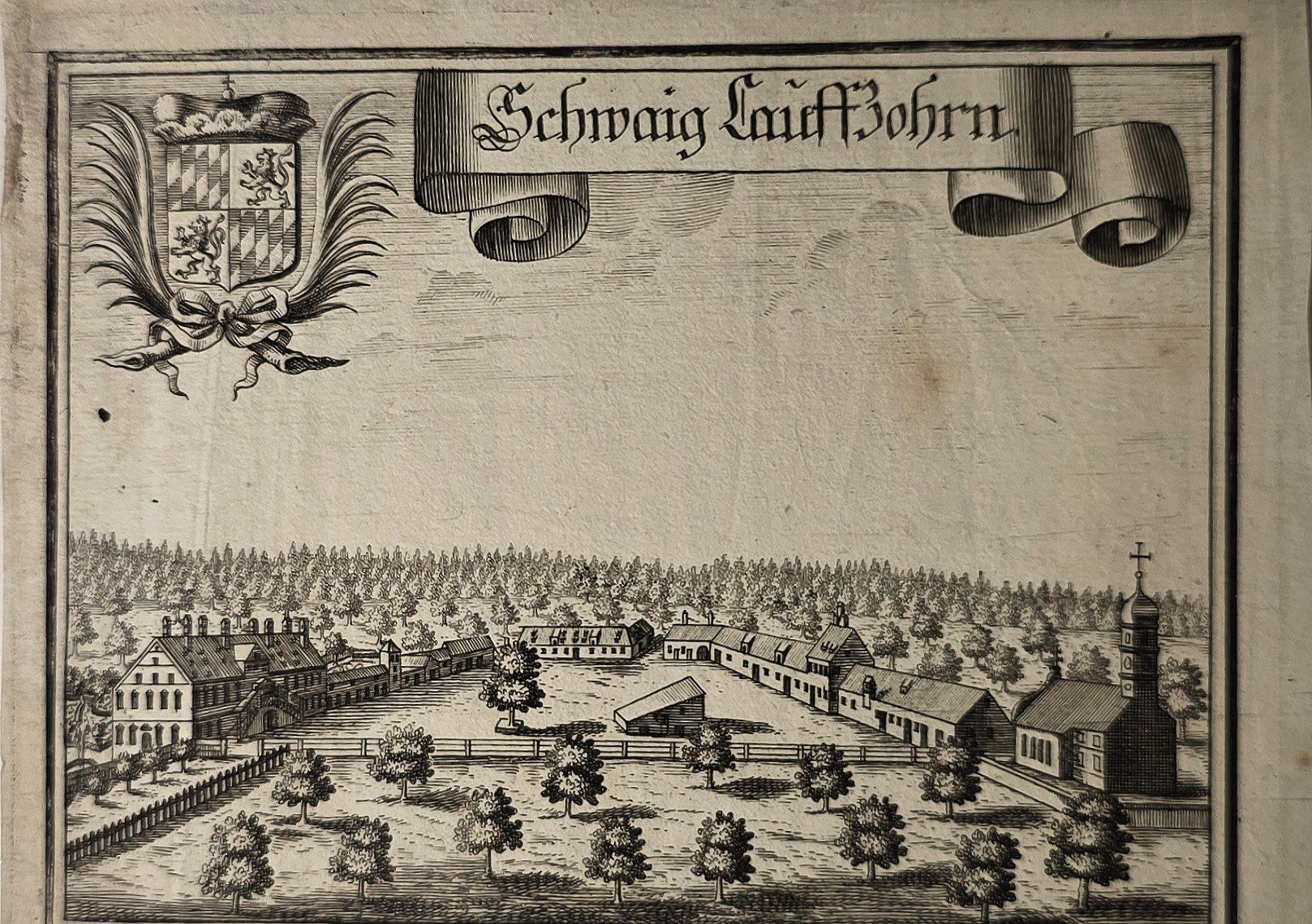 Vogelperspektive auf befestigte Stadt