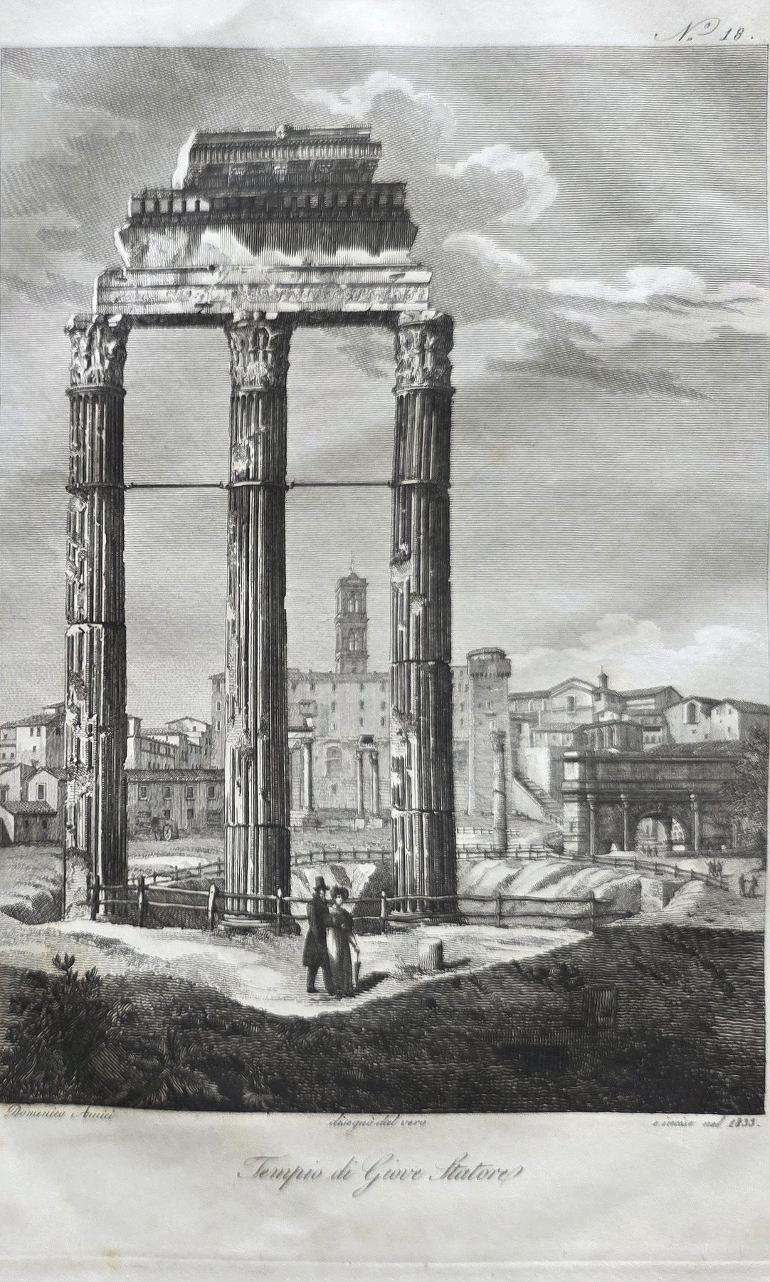Monumentales Torgerüst mit weitem Stadtdurchblick