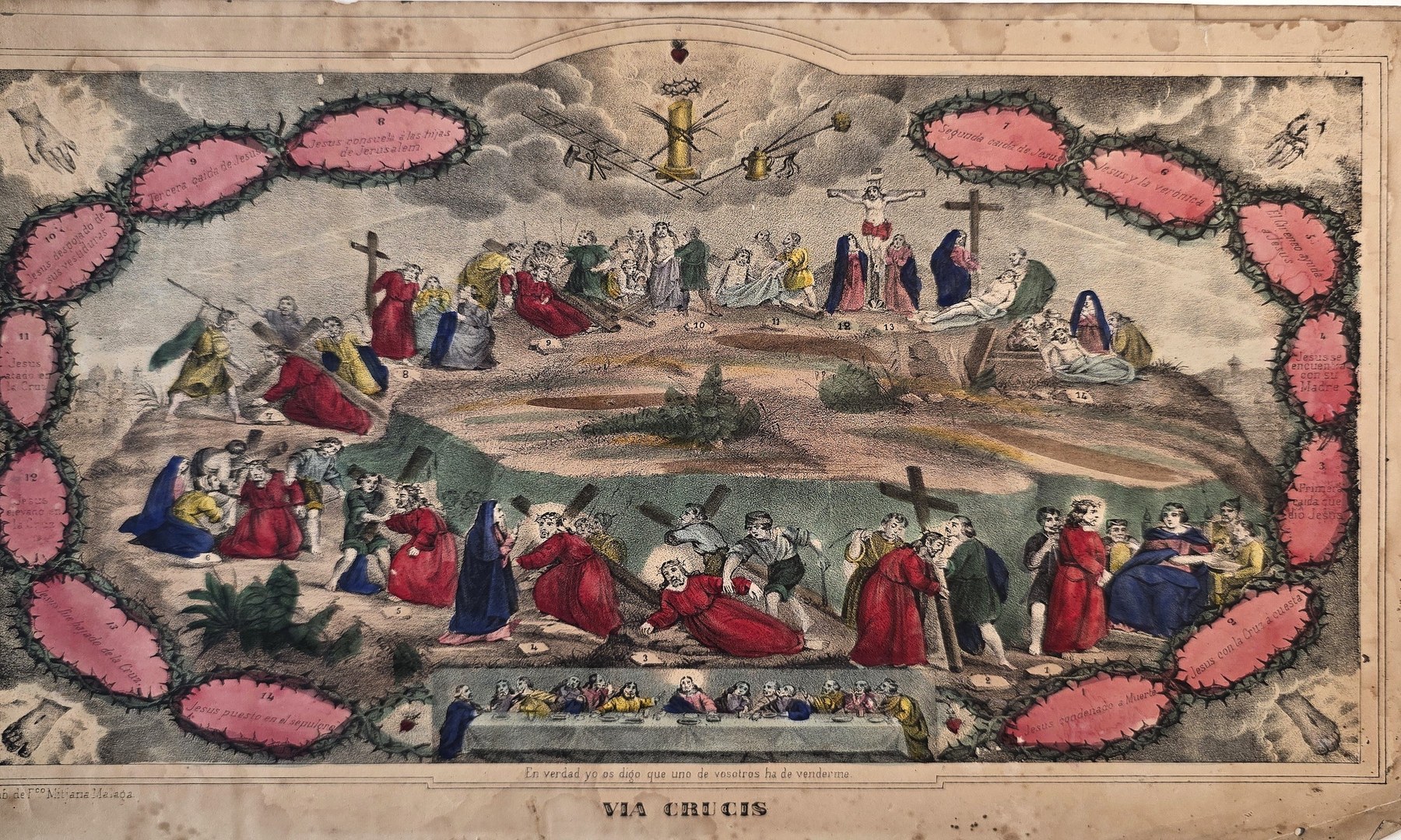 Historische Landschaftsdarstellung – einer umlaufenden Passionsfolge um Landschaft