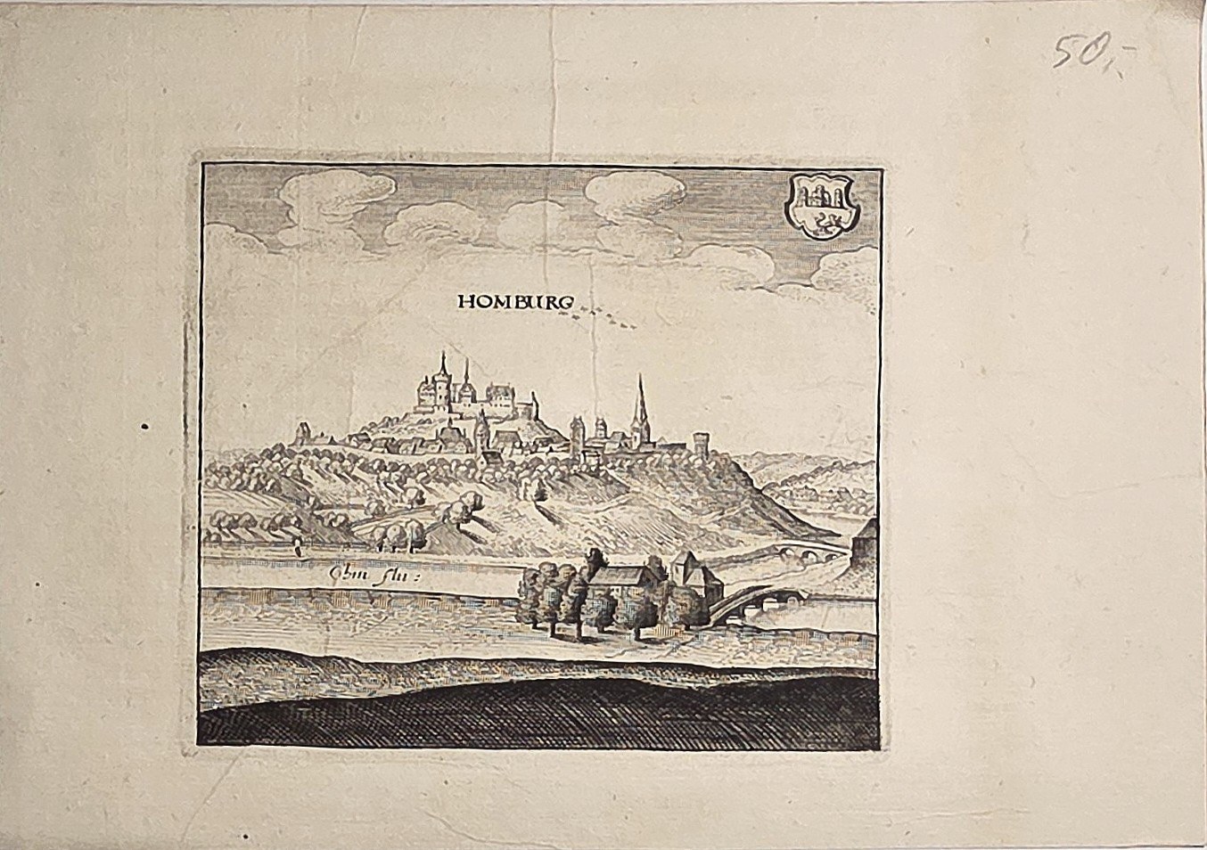 mit befestigter Stadt und Flussufer