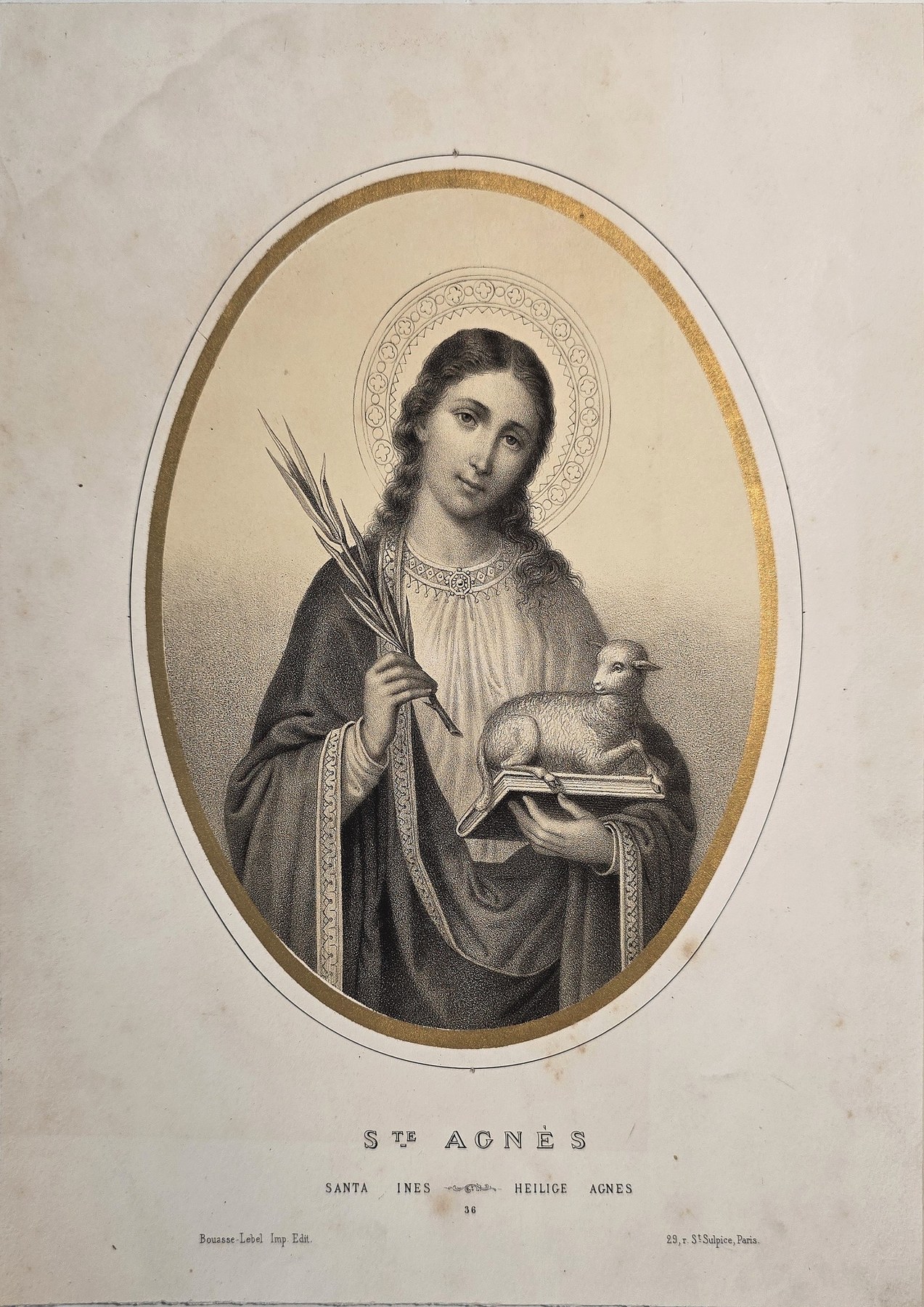 Heilige Agnes mit Palmzweig und Lamm