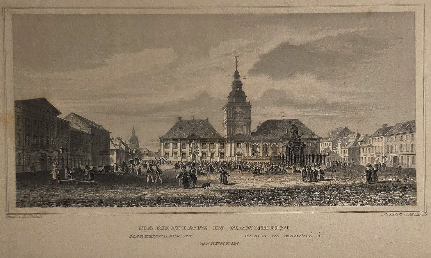 Historische Architekturdarstellung – mit Schlossanlage und offenem Vorplatz