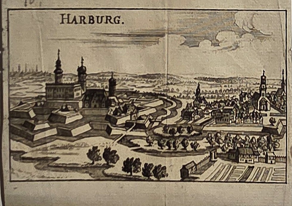 Stadtansicht Harburg mit Befestigungen