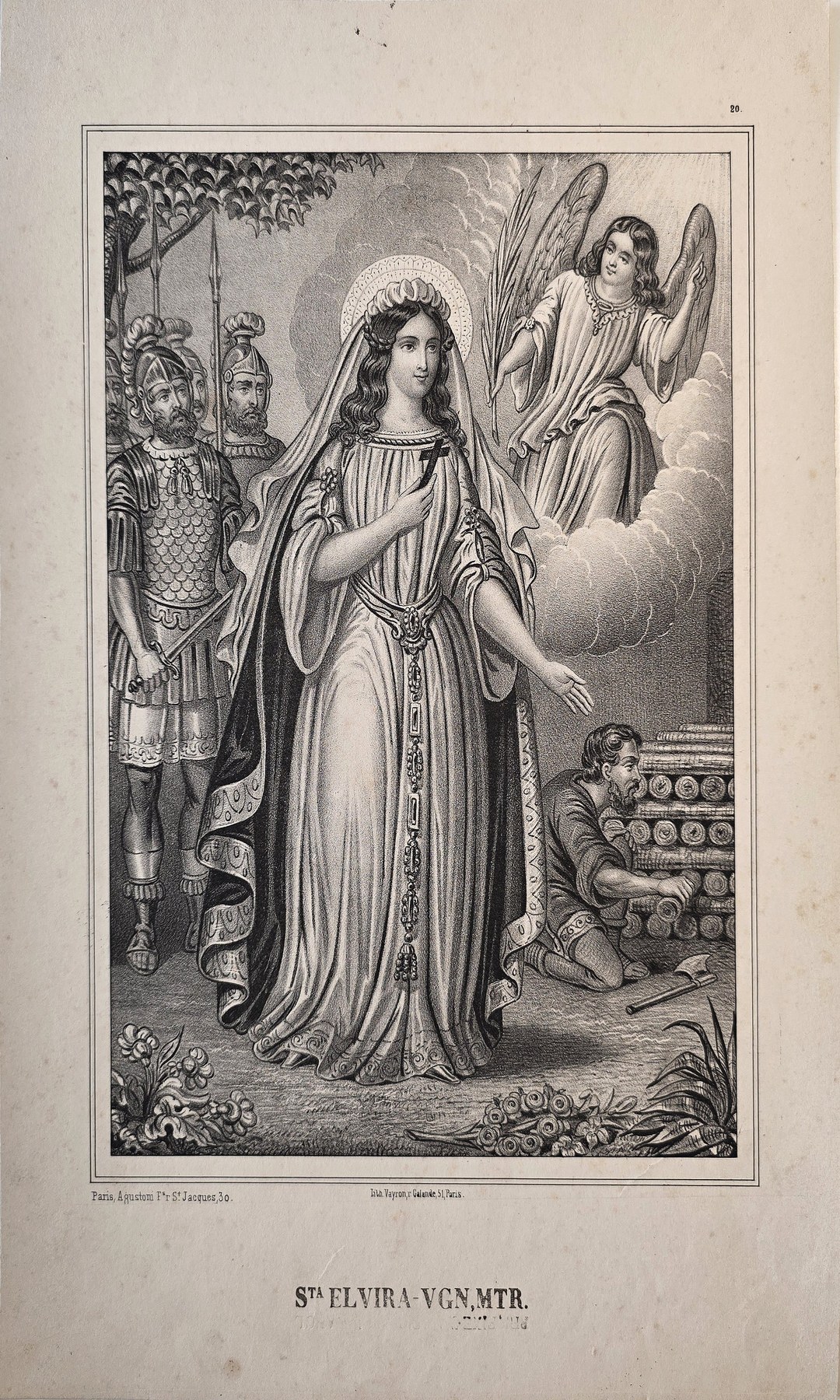 Heilige Frau mit Engeln und bewaffneten Figuren