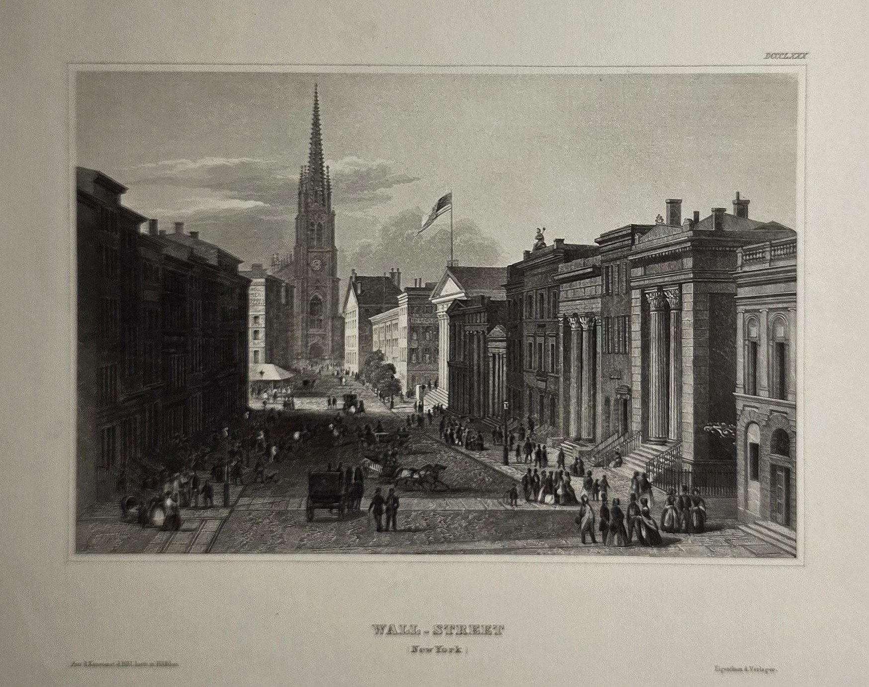 Wall Street mit Straßenleben – großformatiger