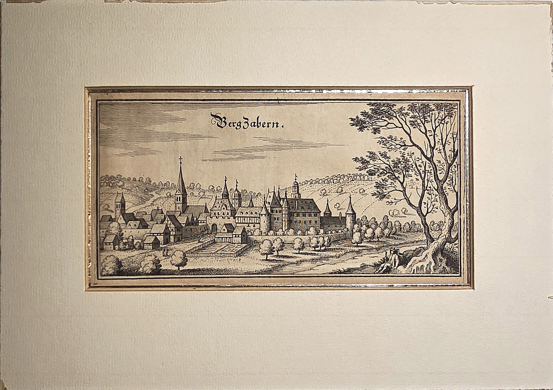 mit Stadtpanorama hinter Baum im Vordergrund