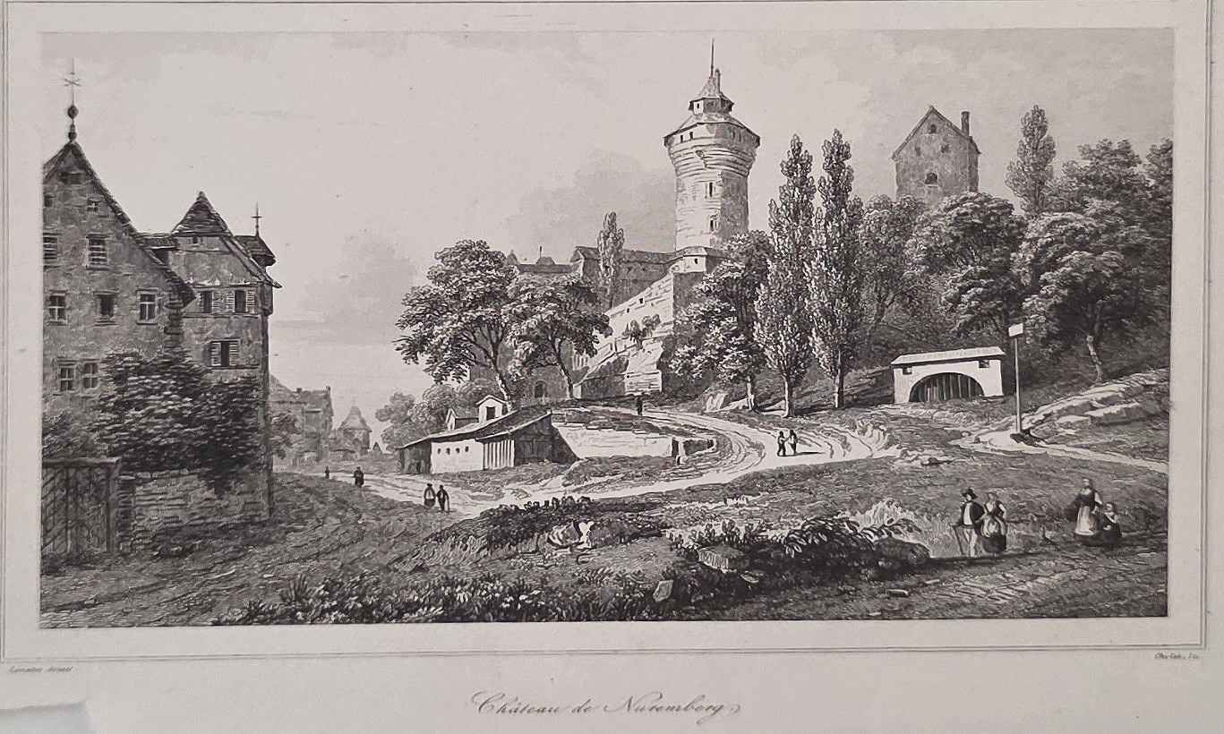 Schlossanlage mit Türmen und Garten